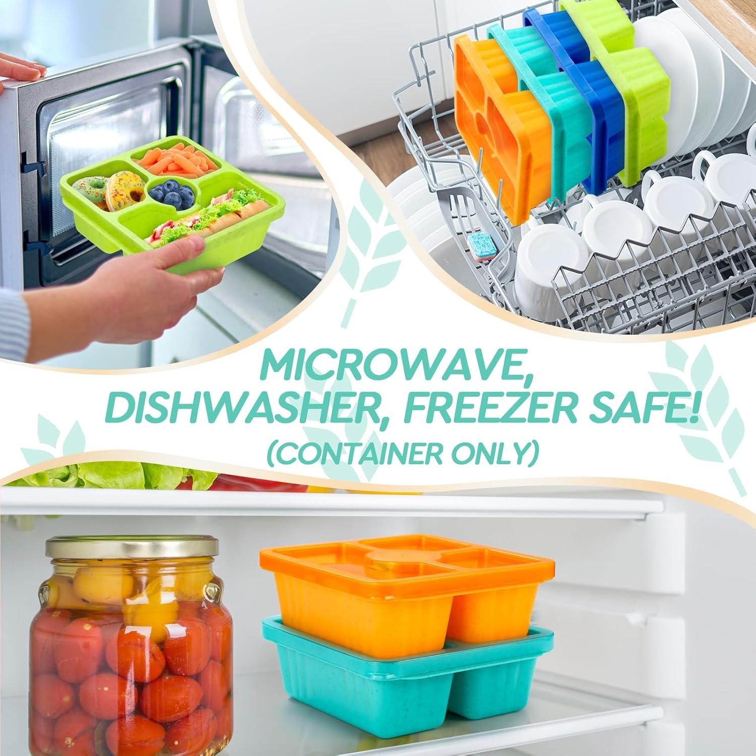 Cajas de Snack Bento QQKO 4 Piezas 550ml Apilables Joya