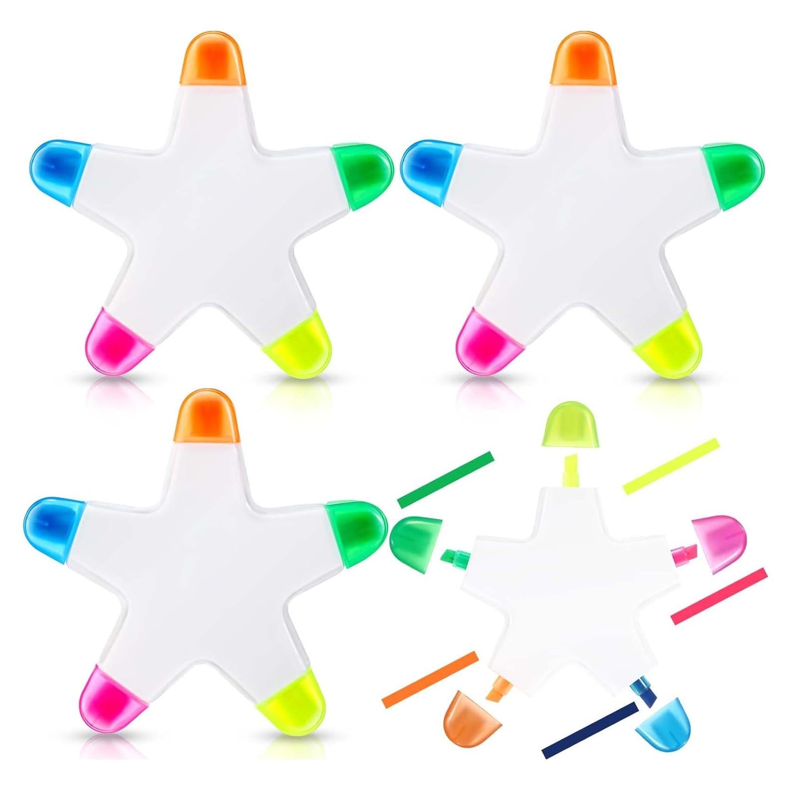 Marcadores Resaltadores en Forma de Estrella Geyee - 3 Pcs Multicolor