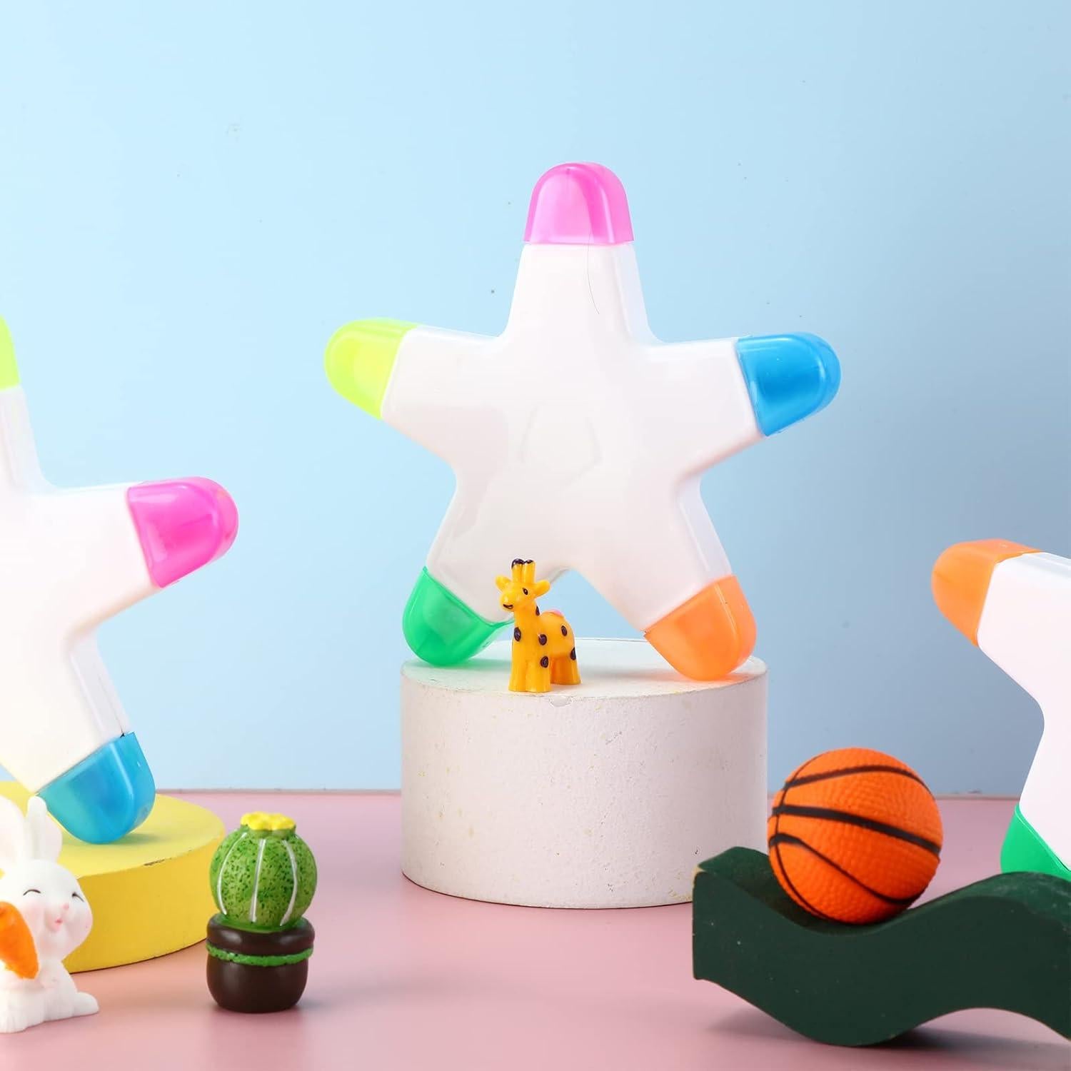 Marcadores Resaltadores en Forma de Estrella Geyee - 3 Pcs Multicolor