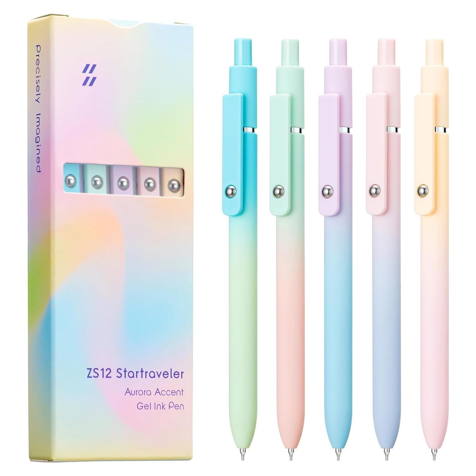 Juego de 5 bolígrafos de gel Lanxivi tinta negra 0.5mm