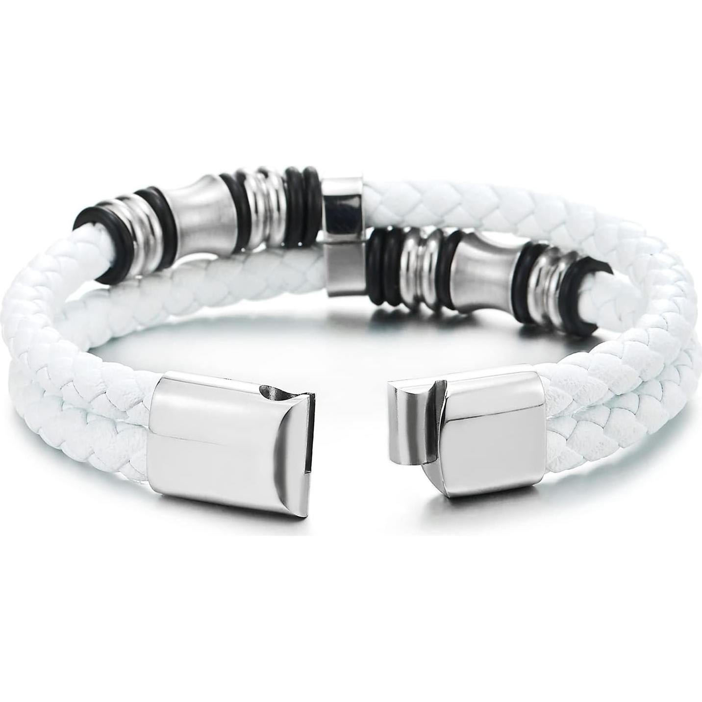 Pulsera de Cuero Trenzado COOLSTEELANDBEYOND para Hombre