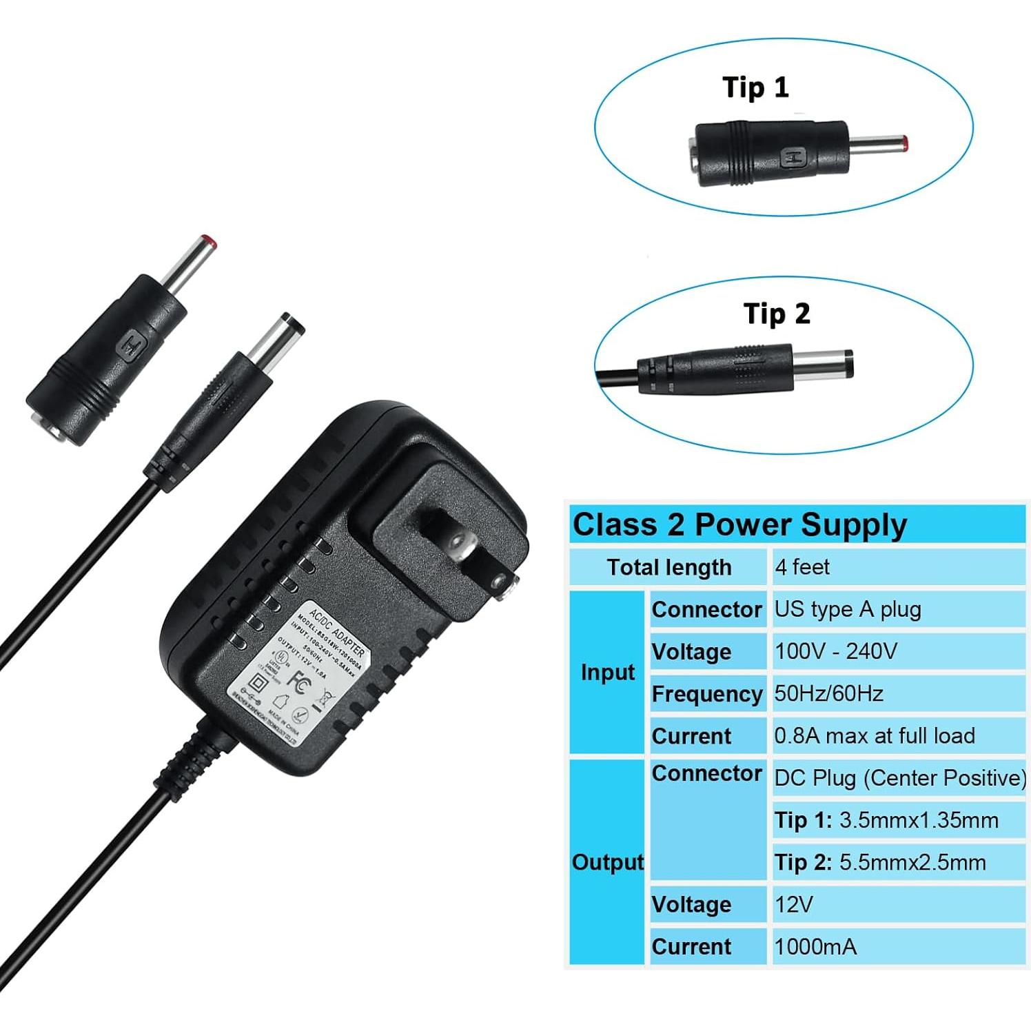 Adaptador de Alimentación CA a CC 12V 1A DCHAV 1.2m