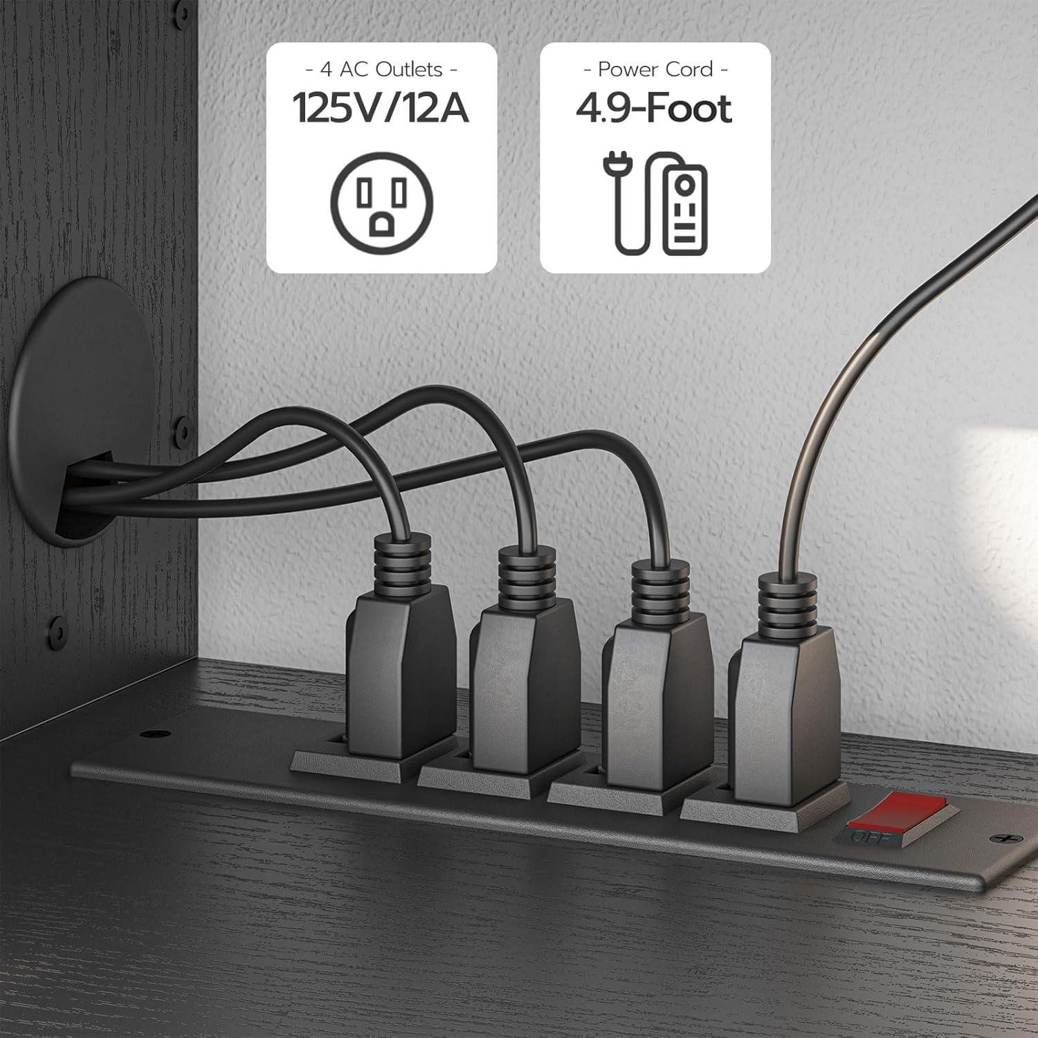 Soporte de TV Flotante HOOBRO 139.7 cm con Salidas de Energía
