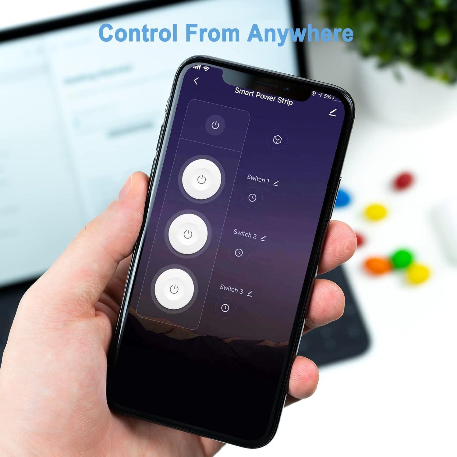 Regleta Inteligente TESSAN con 3 Enchufes y 3 USB 1.83m