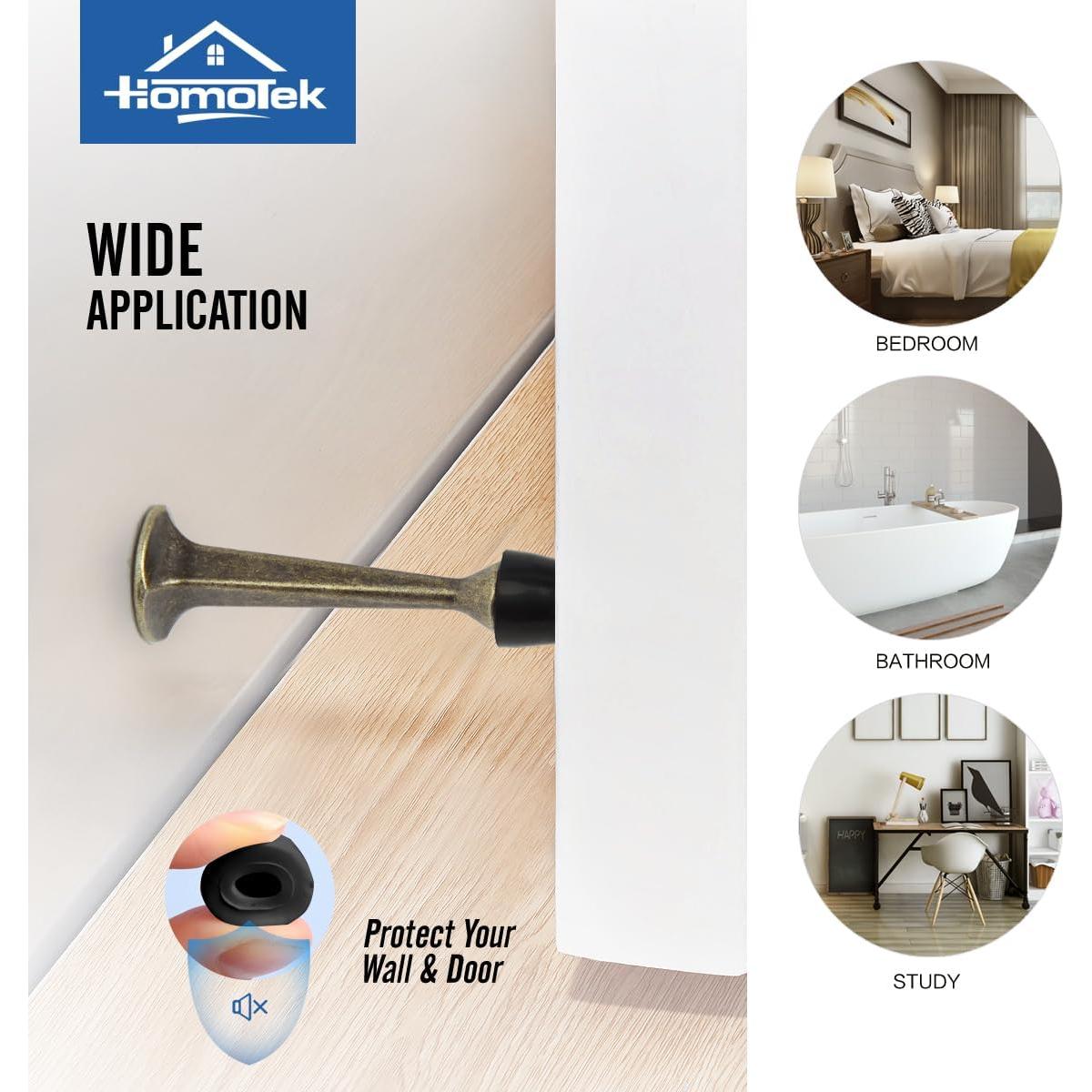 HOMOTEK Tope de Puerta 3 Paquete Bronce Antiguo Alta Resistencia