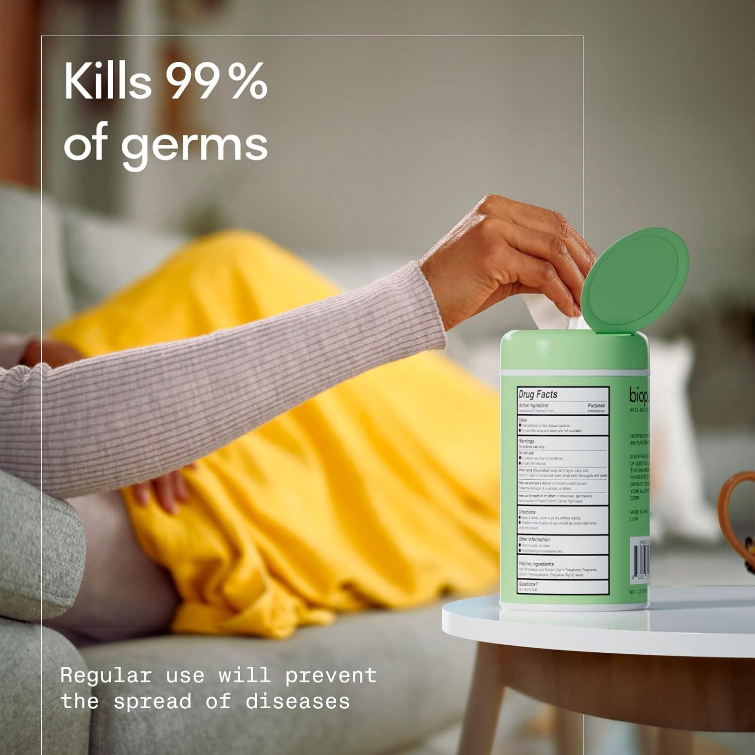 Toallitas Antibacteriales Biopure 50 ct Aloe y Vitamina E