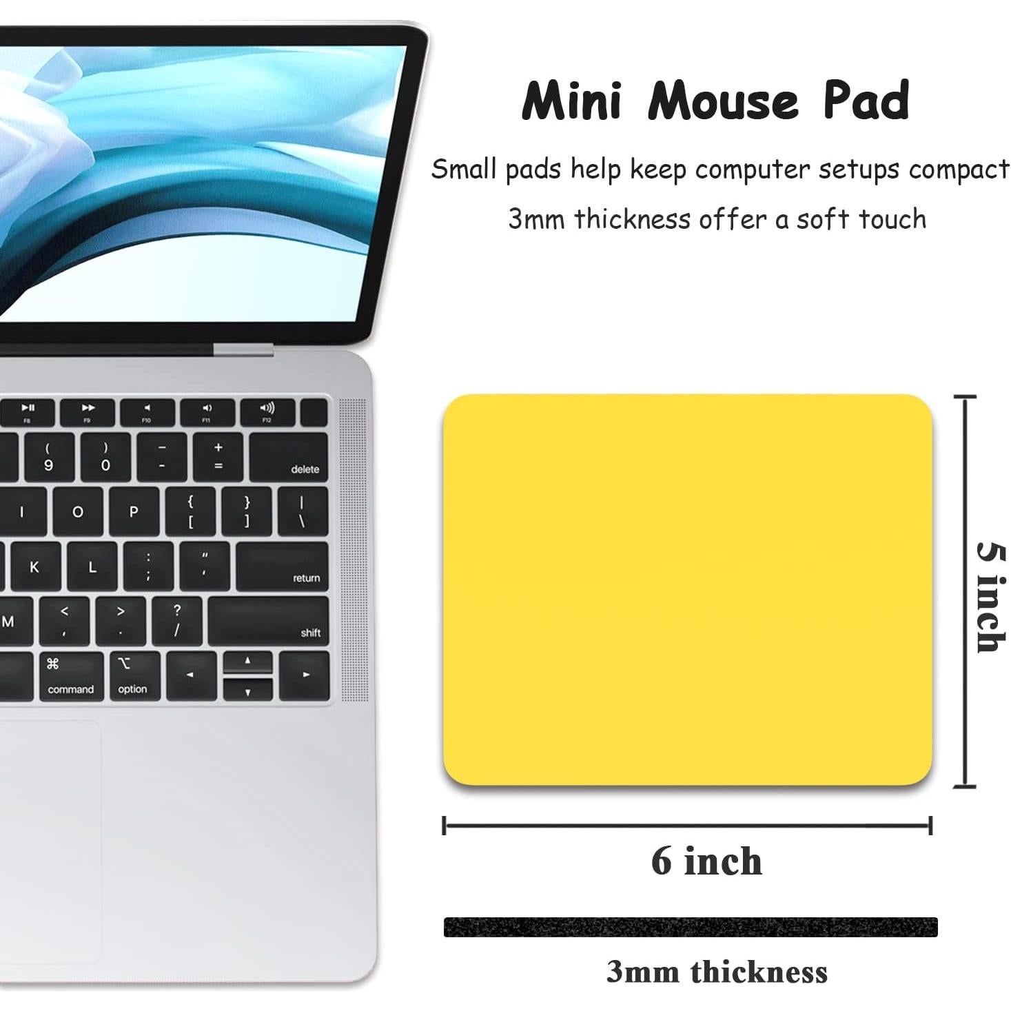 Alfombrilla de Ratón Dapesuom Mini Amarillo 12.7x15.2 cm Antideslizante