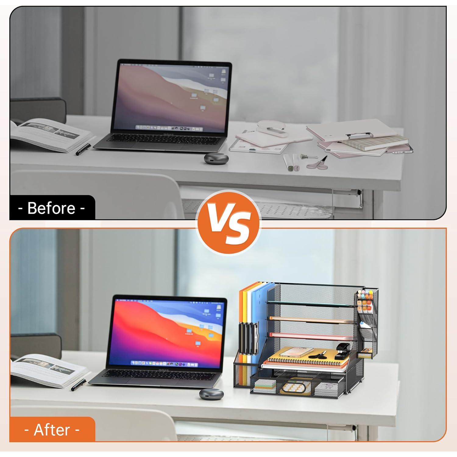 Organizador de Escritorio DALTACK de Malla 5 Niveles Negro