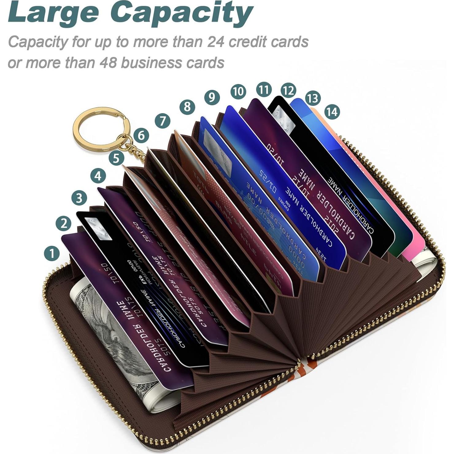 Monedero RFID Nipichsha para Mujeres, Cuero Delgado, 12 Tarjetas