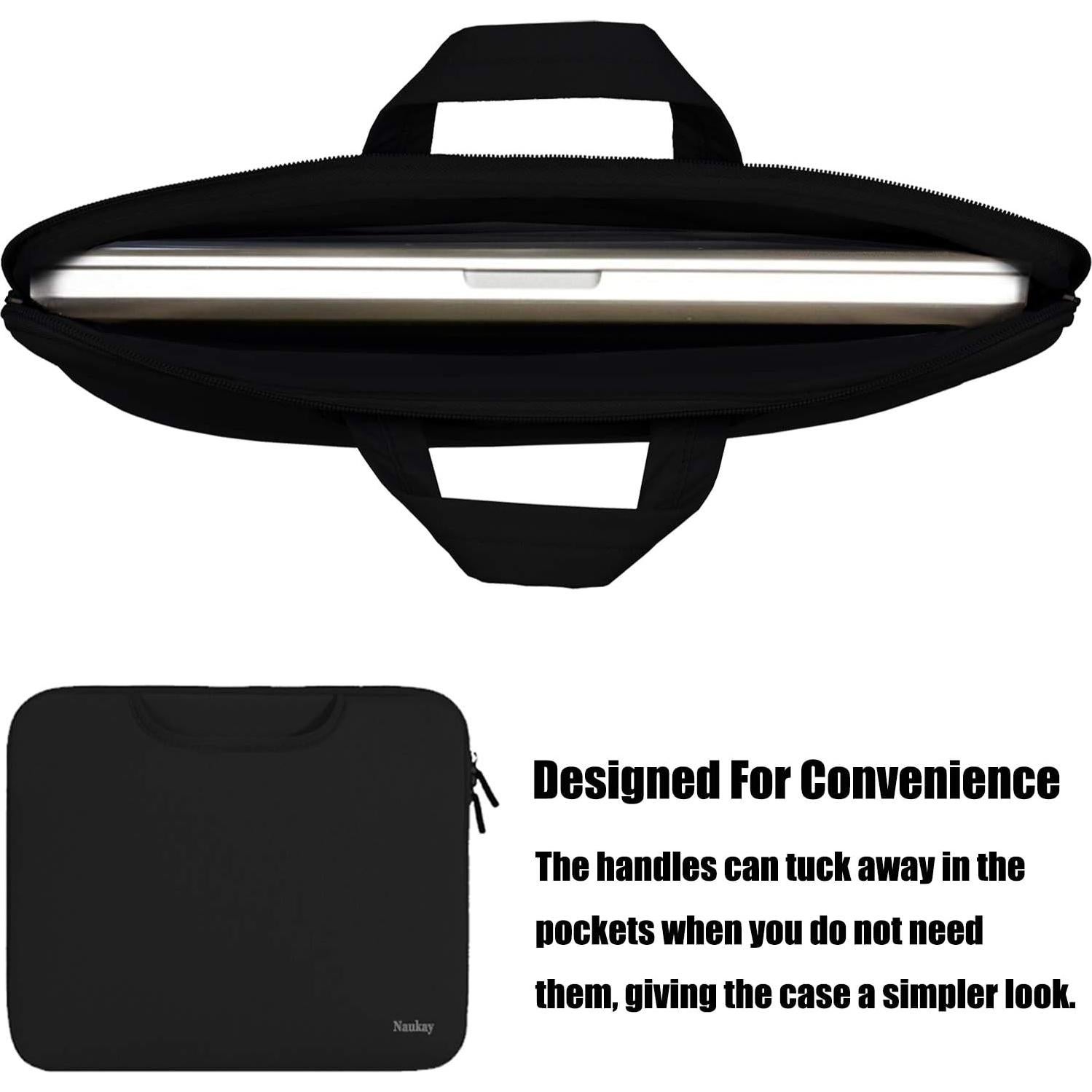 Funda para Laptop Naukay 13-13.3" Negra Delgado y Ligera