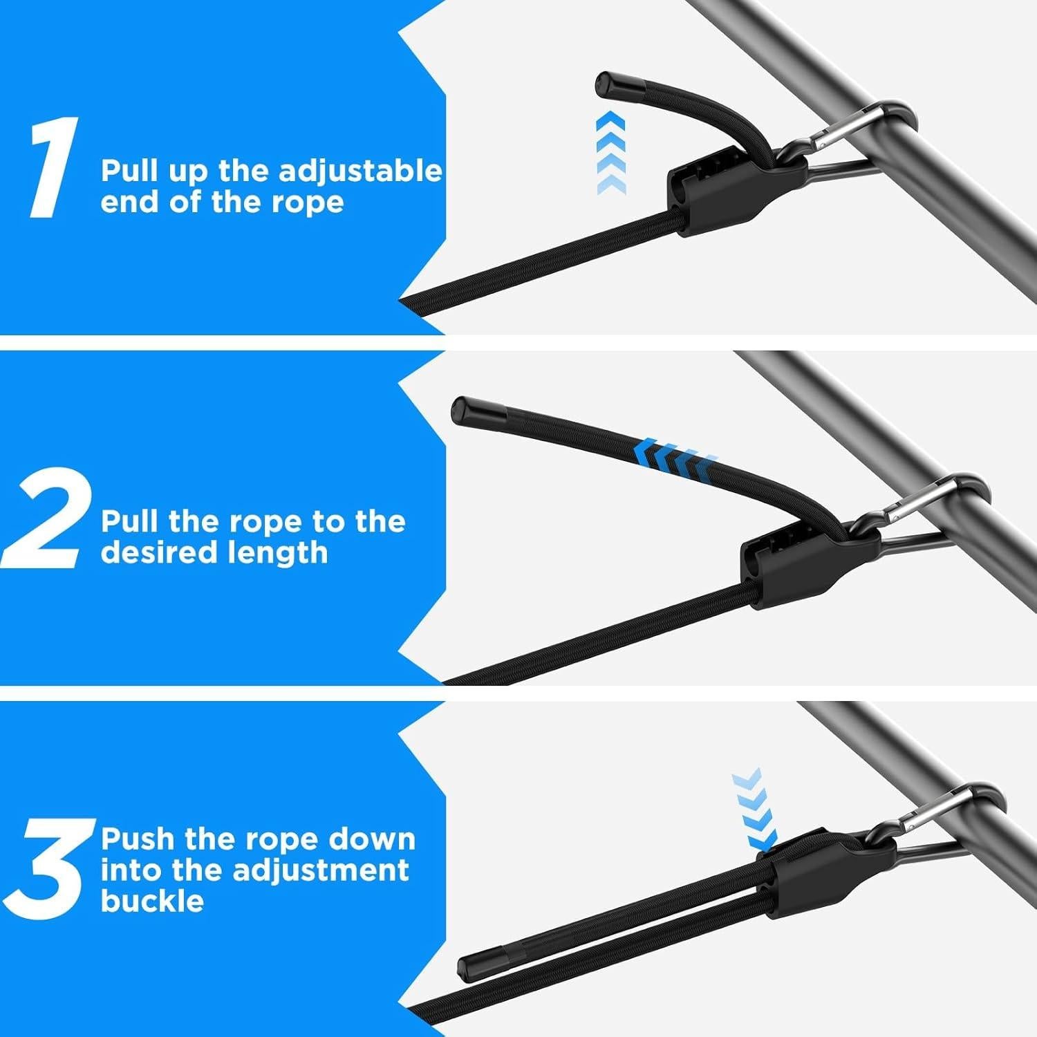 Cuerdas Bungee Ajustables SDTC Tech 6 Piezas 30-90 cm