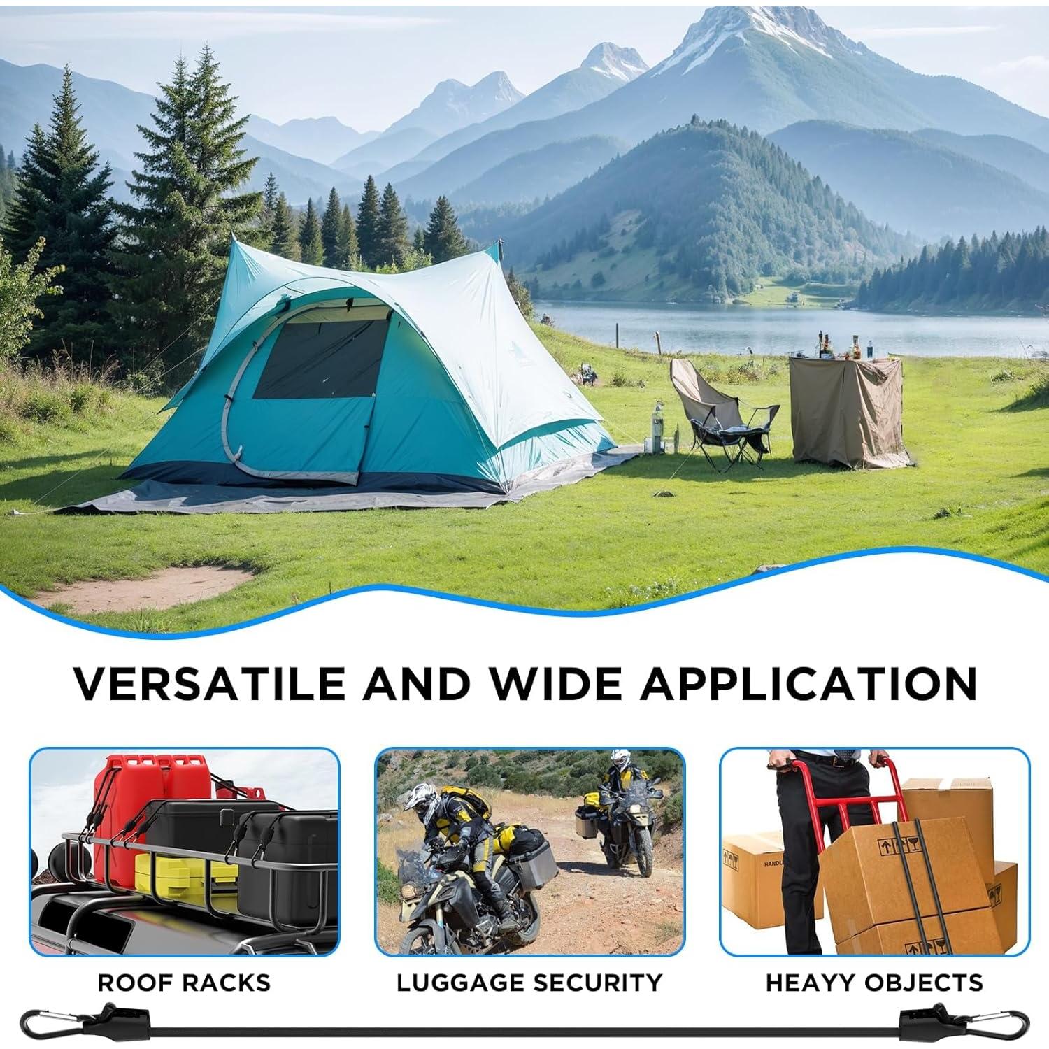 Cuerdas Bungee Ajustables SDTC Tech 6 Piezas 30-90 cm