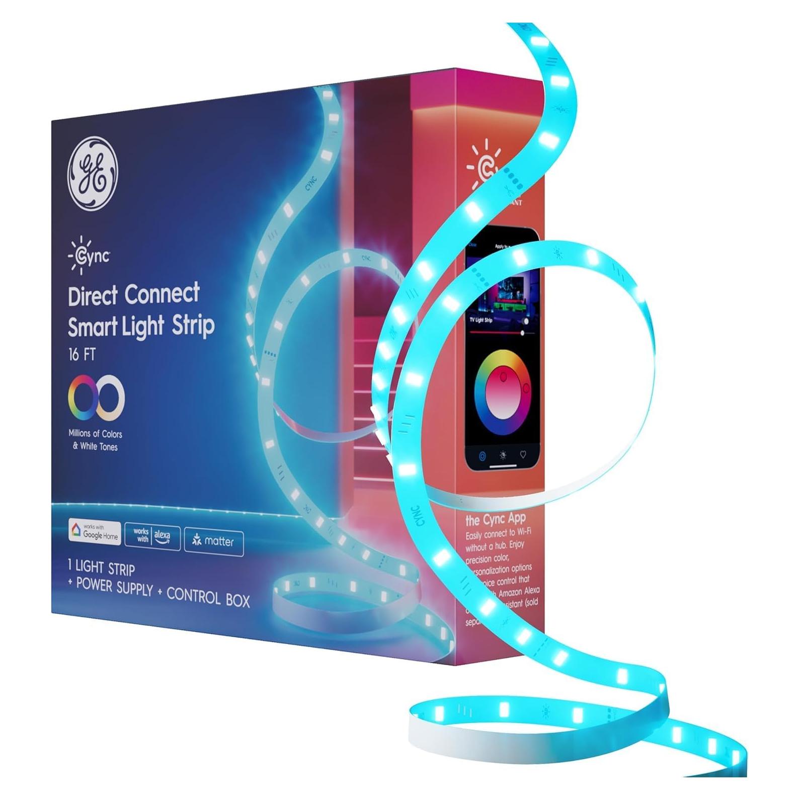 Tira de Luz LED Inteligente GE Cync 4.88m, Control por Voz