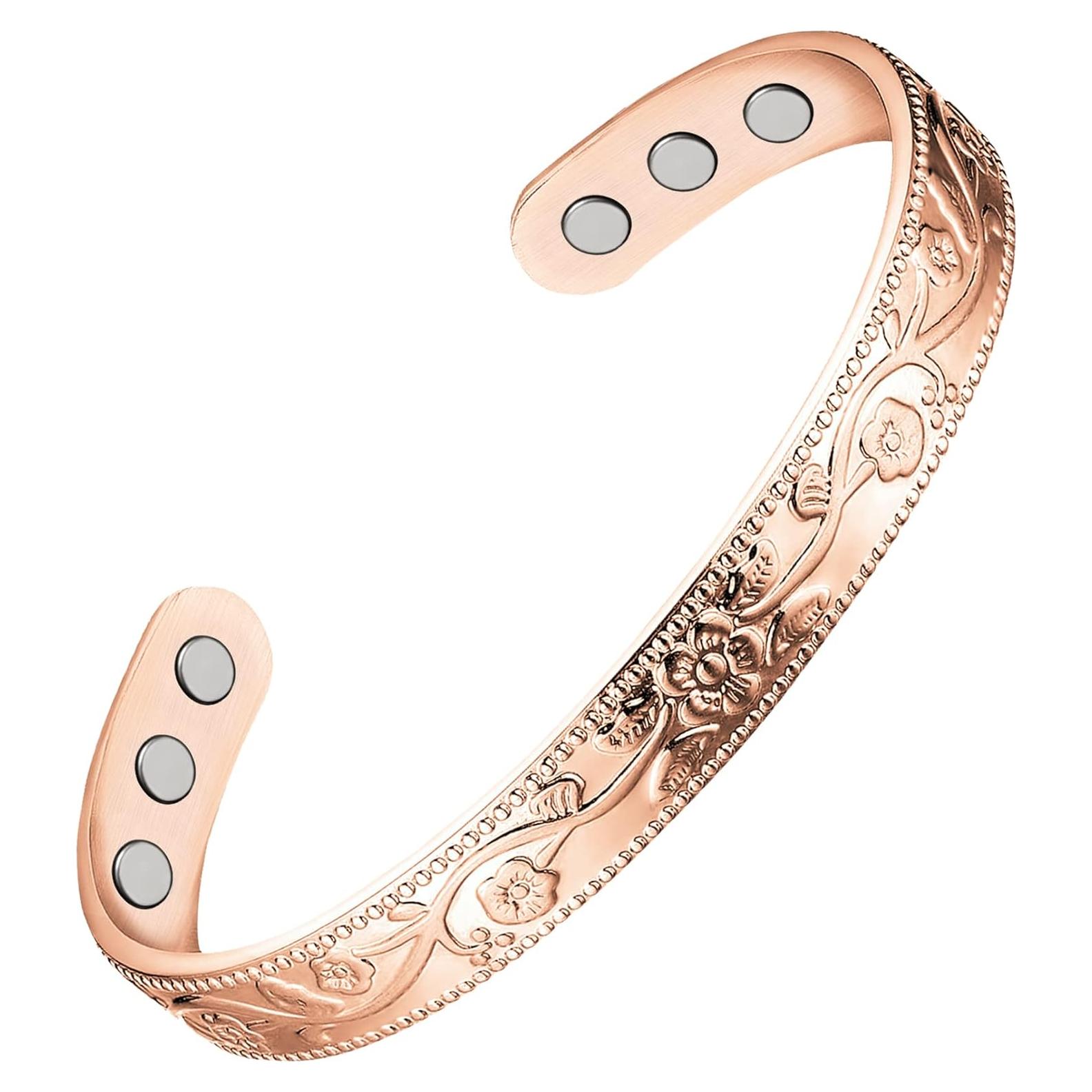Pulsera Magnética de Cobre Feraco Oro Rosa Ajustable