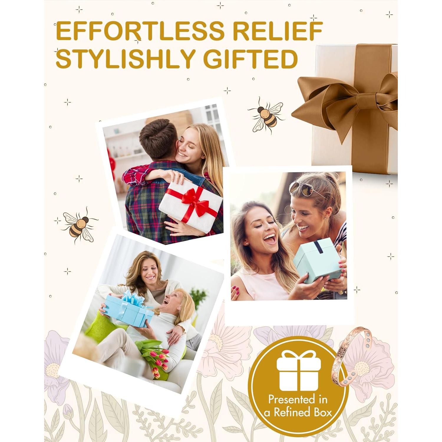 Pulsera Magnética de Cobre Feraco Oro Rosa Ajustable