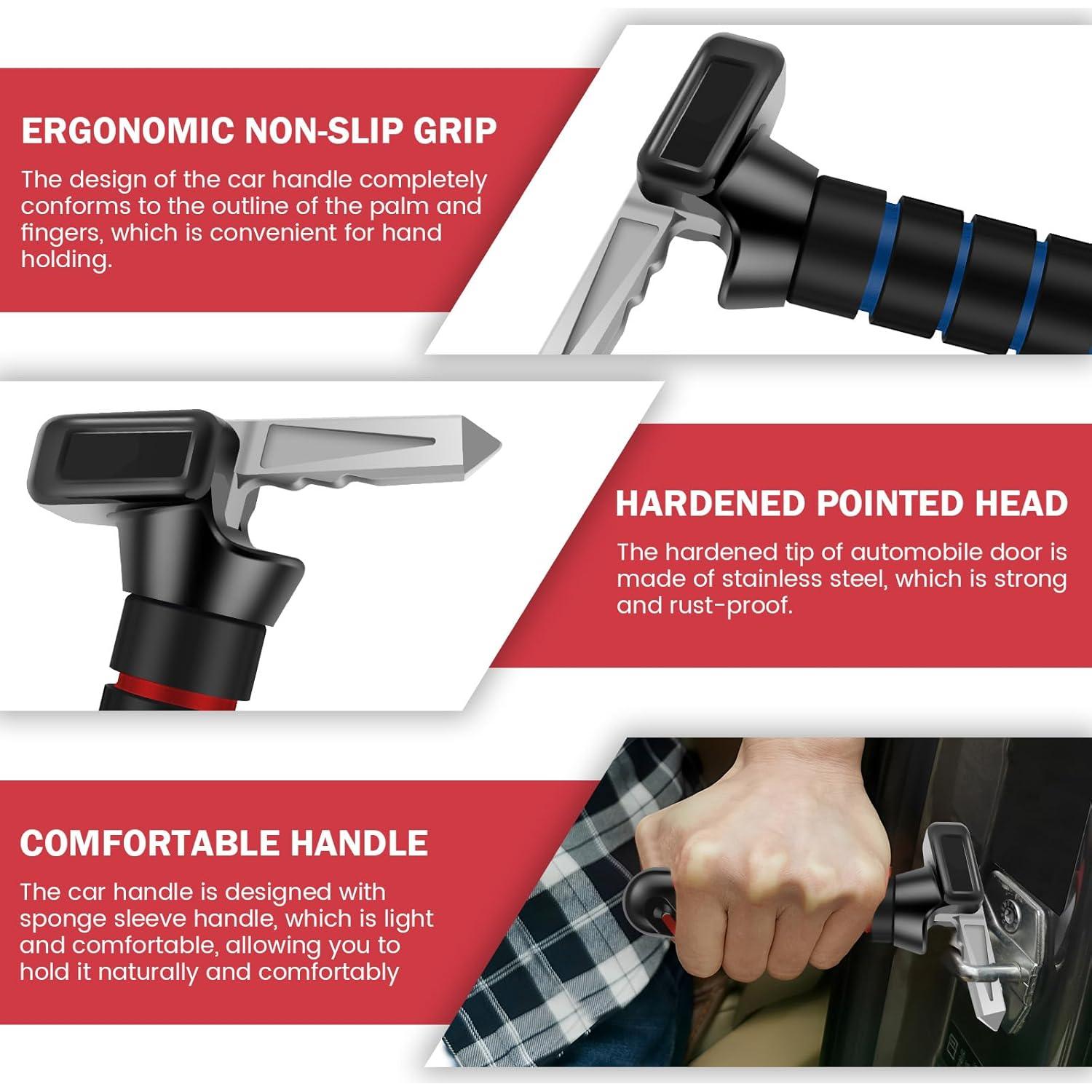 Bastón de Manija de Auto Tcwhniev 2 Pcs Acero Inoxidable