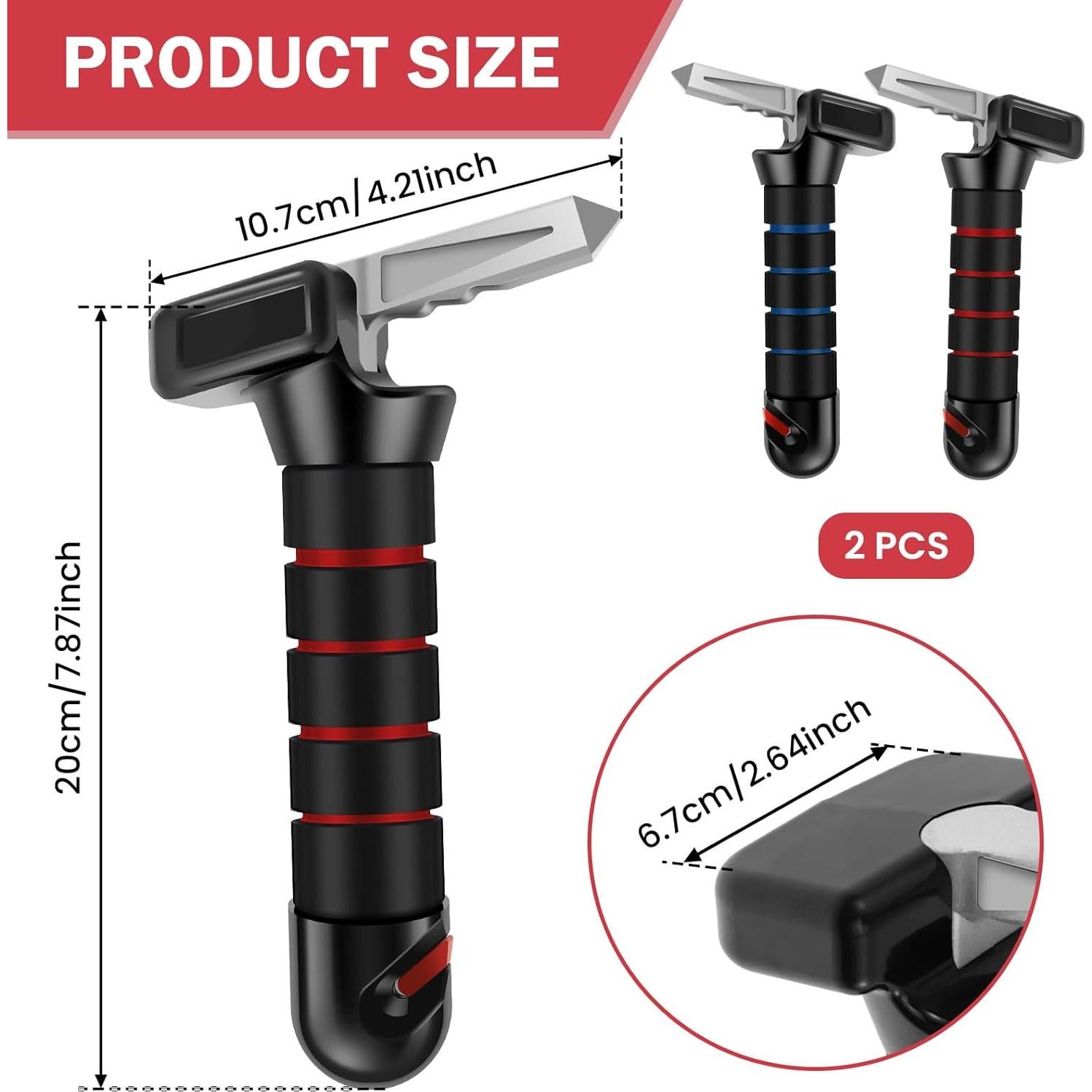Bastón de Manija de Auto Tcwhniev 2 Pcs Acero Inoxidable