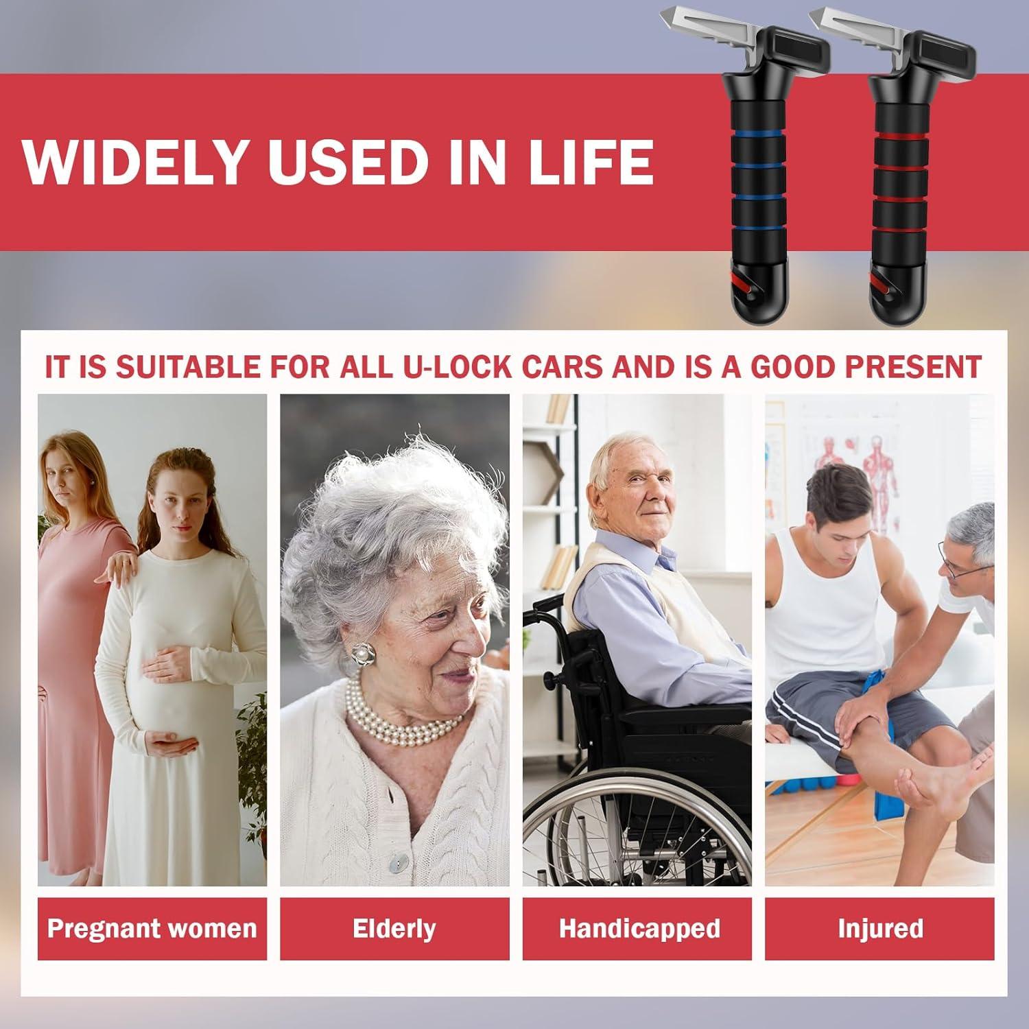 Bastón de Manija de Auto Tcwhniev 2 Pcs Acero Inoxidable