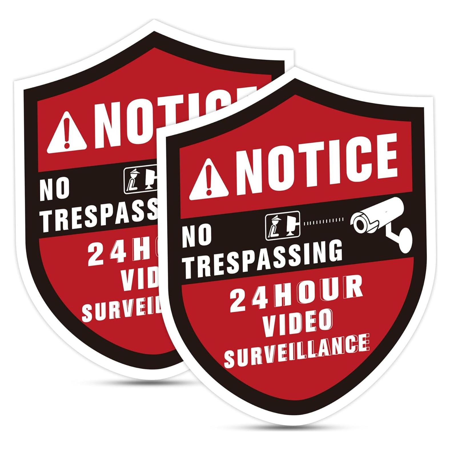 Carteles de Seguridad 24 Horas LUHIMO - 2 Piezas Vinilo