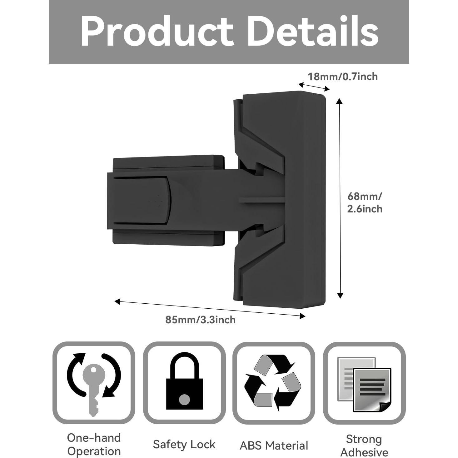 Cerradura de Refrigerador a Prueba de Niños Maveek - 4 Piezas