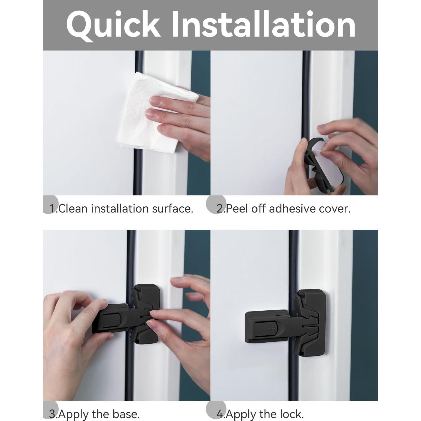 Cerradura de Refrigerador a Prueba de Niños Maveek - 4 Piezas