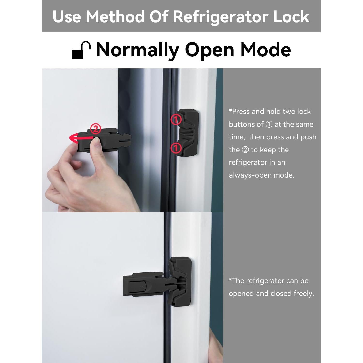 Cerradura de Refrigerador a Prueba de Niños Maveek - 4 Piezas