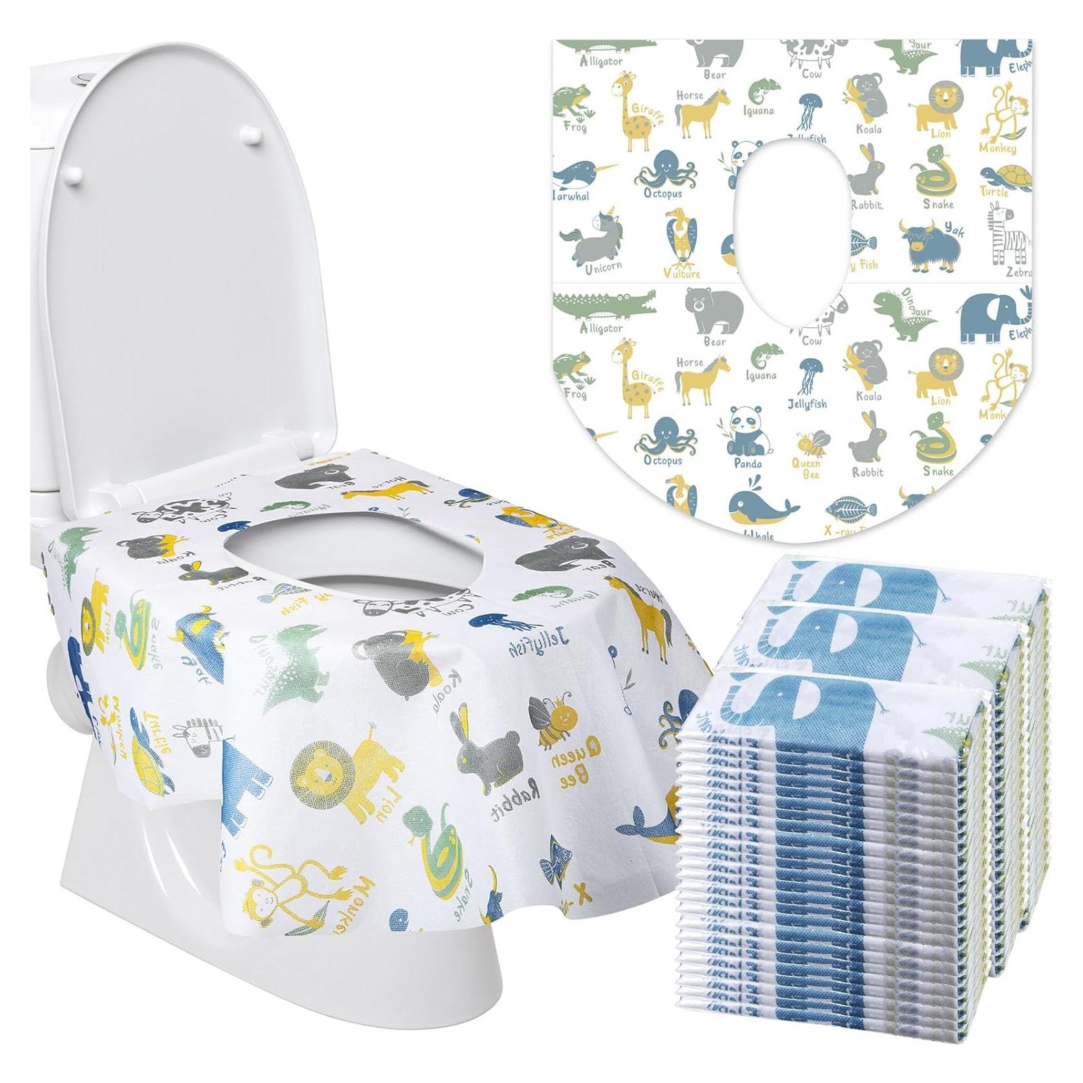 50 Cubiertas de Asiento de Inodoro Desechables Animales 65x62cm