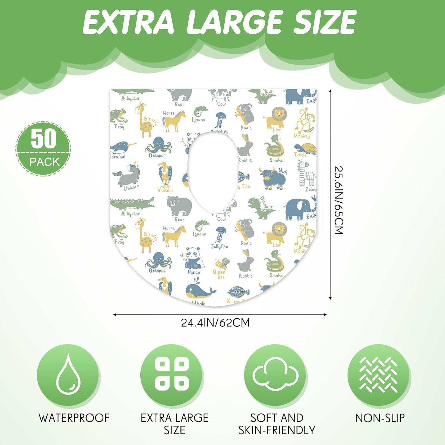 50 Cubiertas de Asiento de Inodoro Desechables Animales 65x62cm
