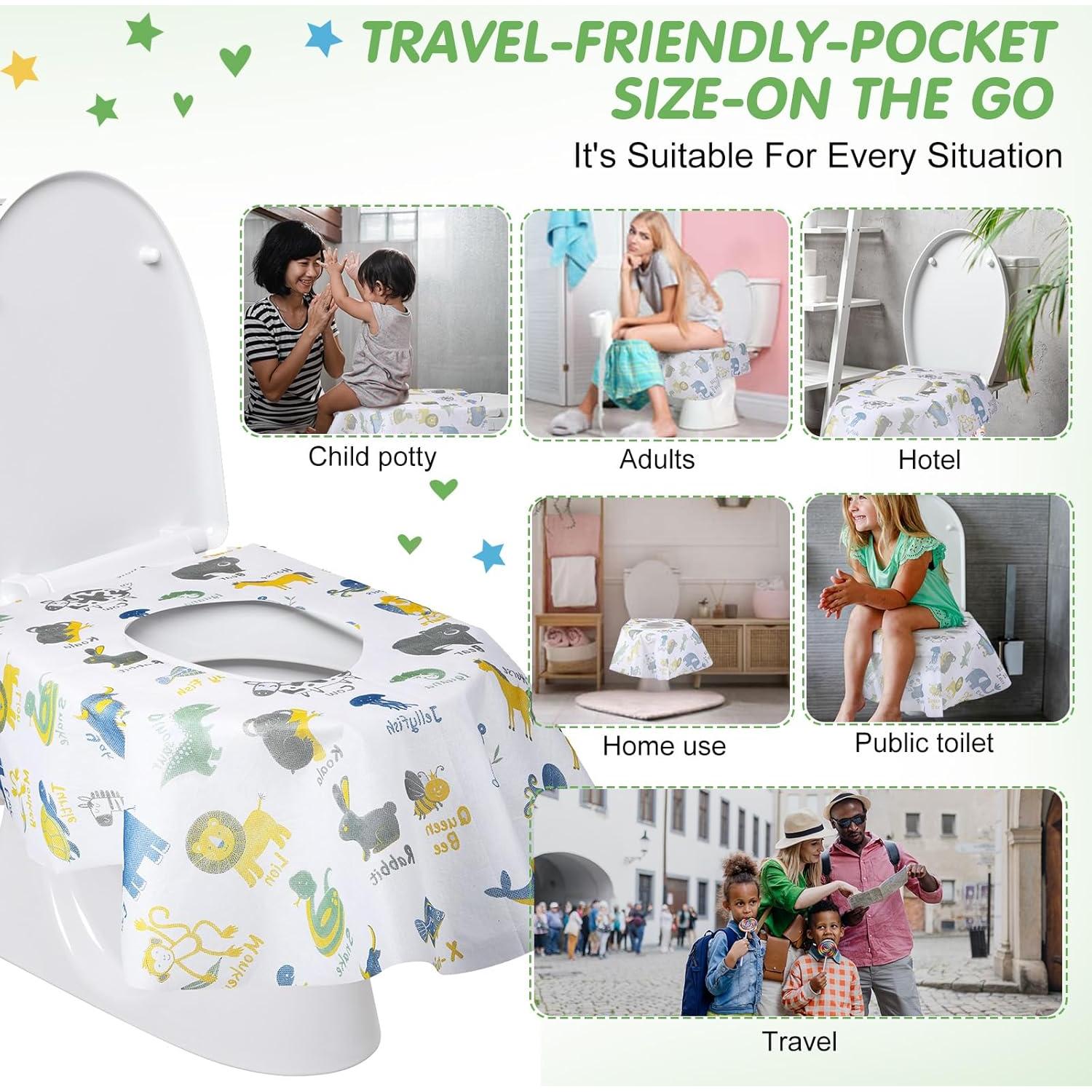 50 Cubiertas de Asiento de Inodoro Desechables Animales 65x62cm