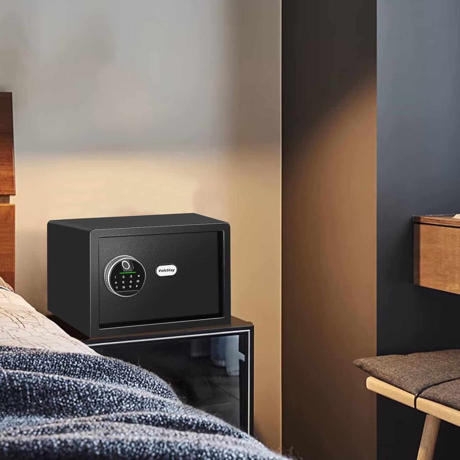 Caja Fuerte Biométrica VoleStay 0.8 Pies Cúbicos Negra