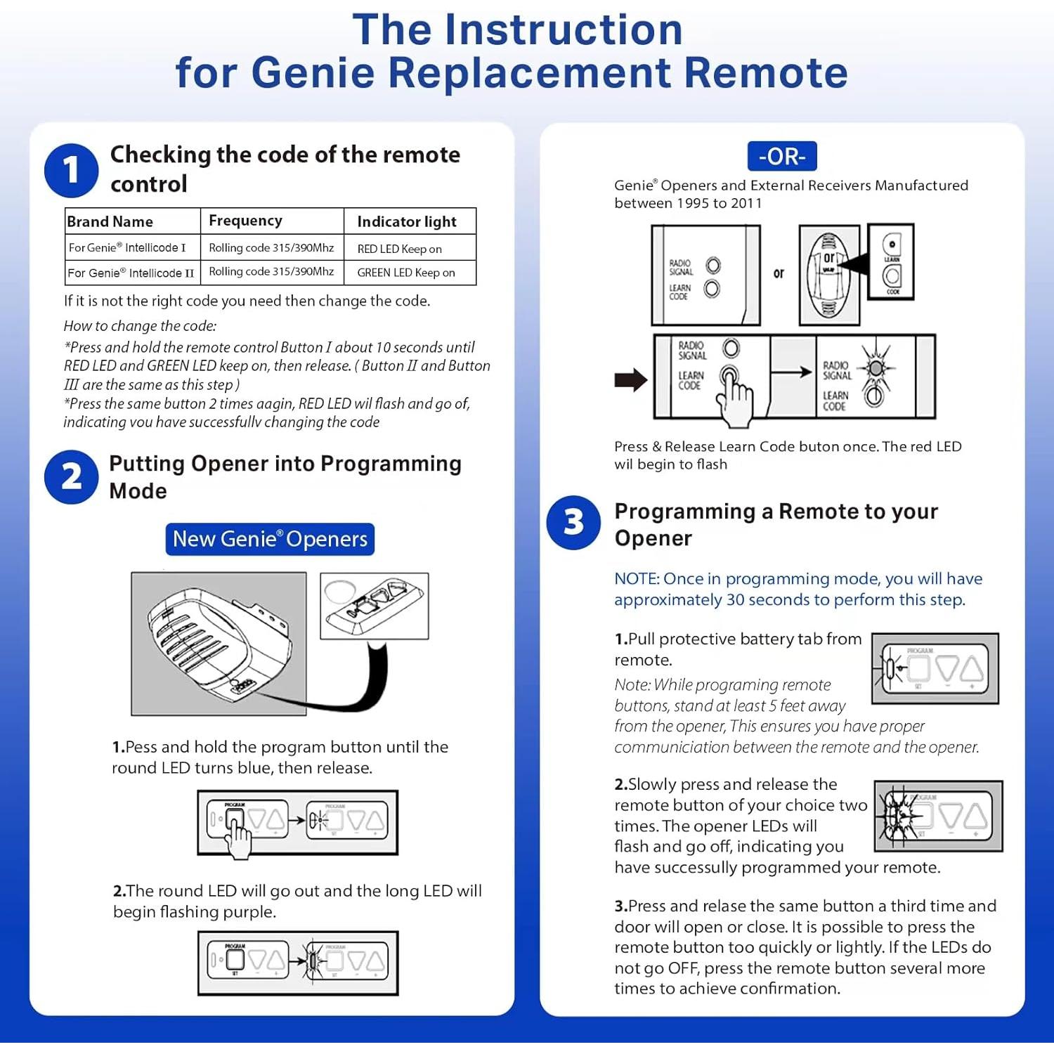 Control Remoto de Puerta de Garaje Overhead Door O3T-BX 3 Botones