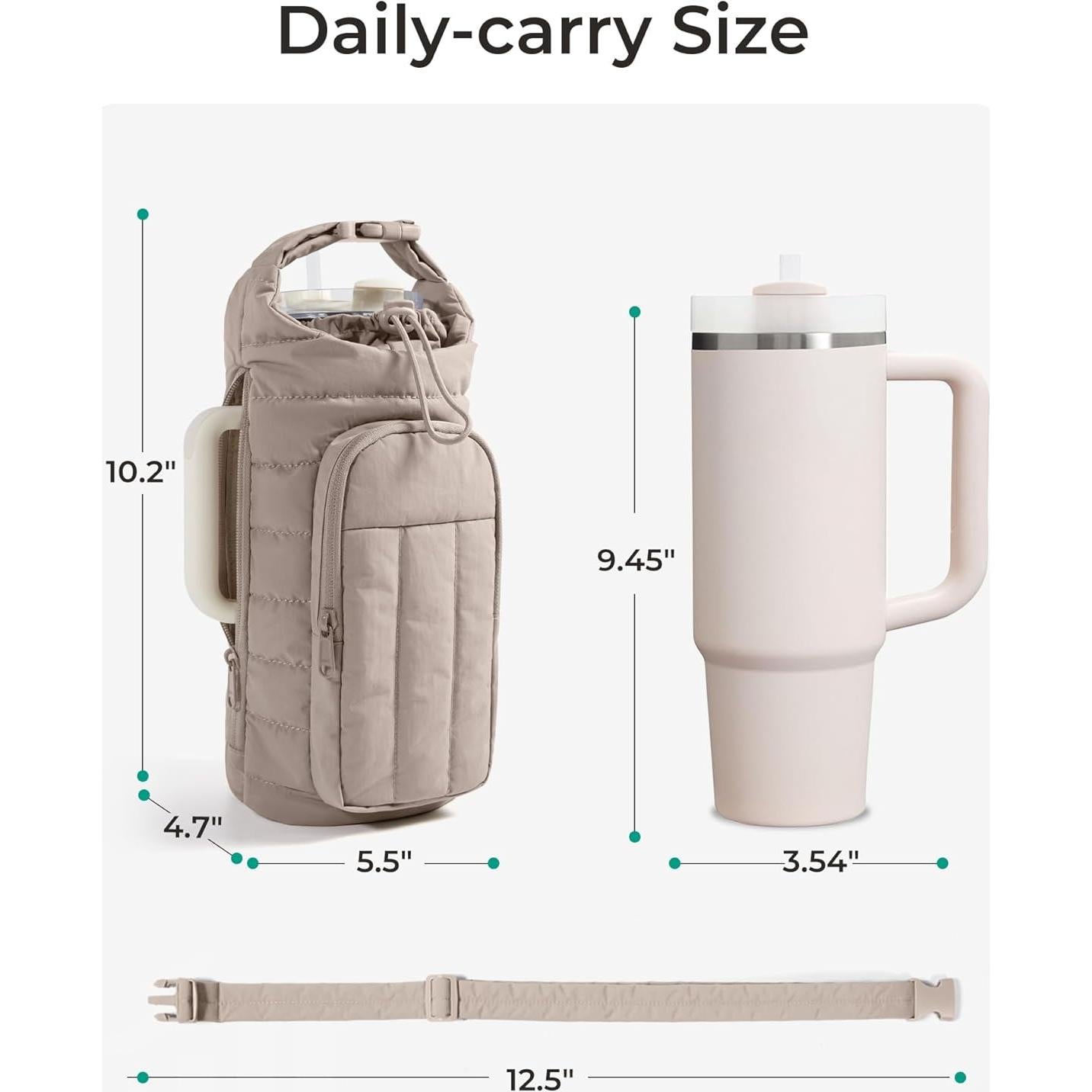 Bolsa Cruzada para Botella de Agua BAGSMART Negra 18-64 oz