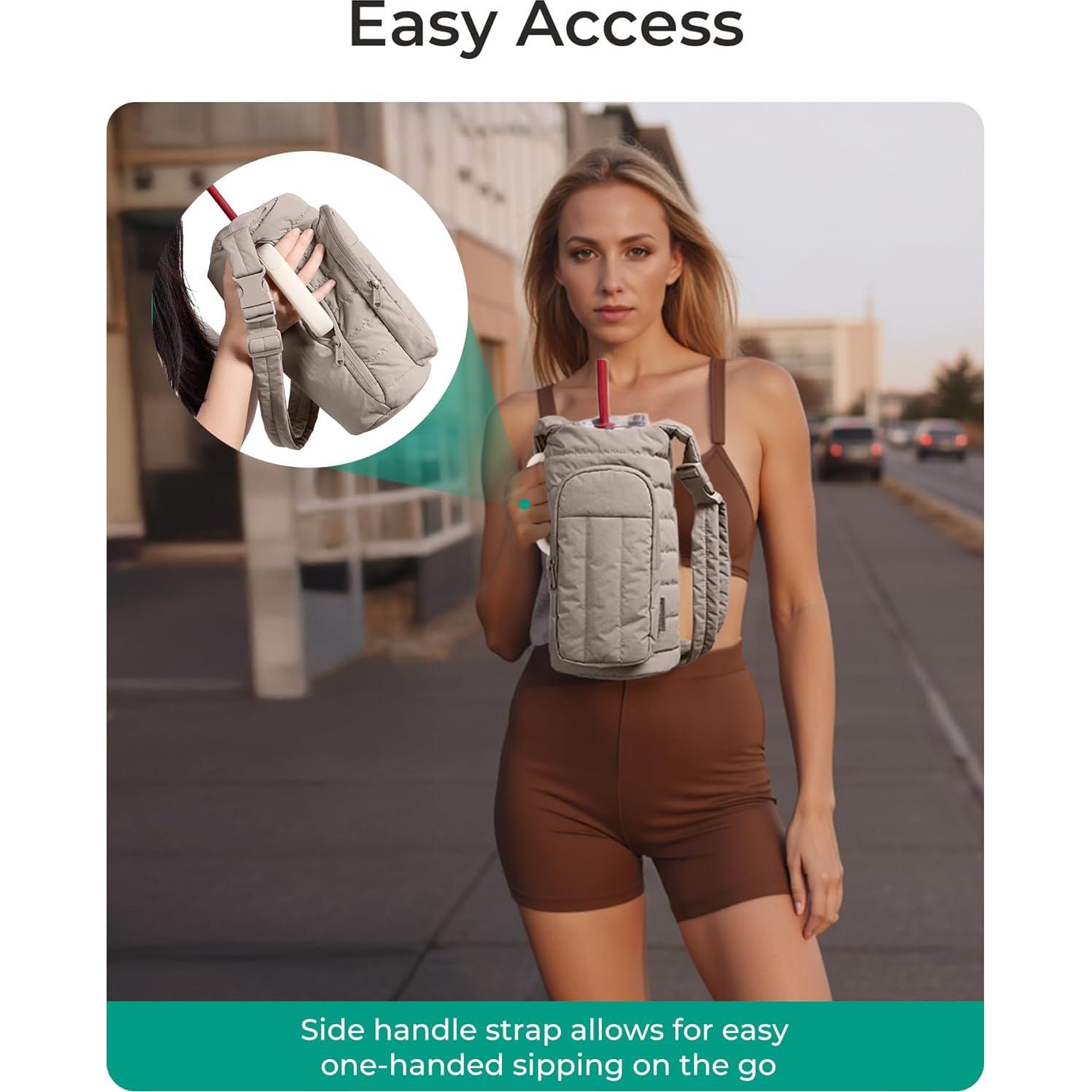 Bolsa Cruzada para Botella de Agua BAGSMART Negra 18-64 oz