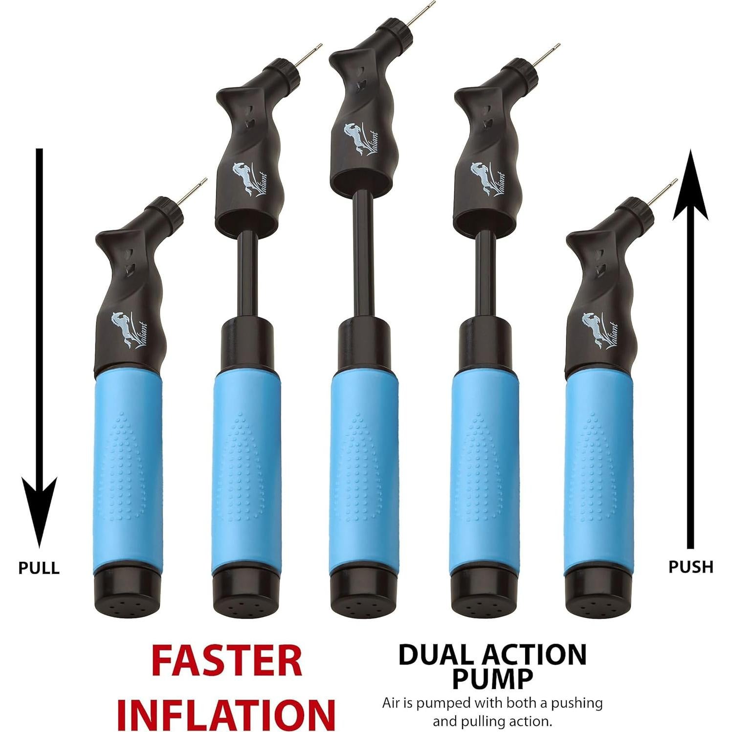 Bomba de Aire Portátil Valiant Doble Acción para Balones