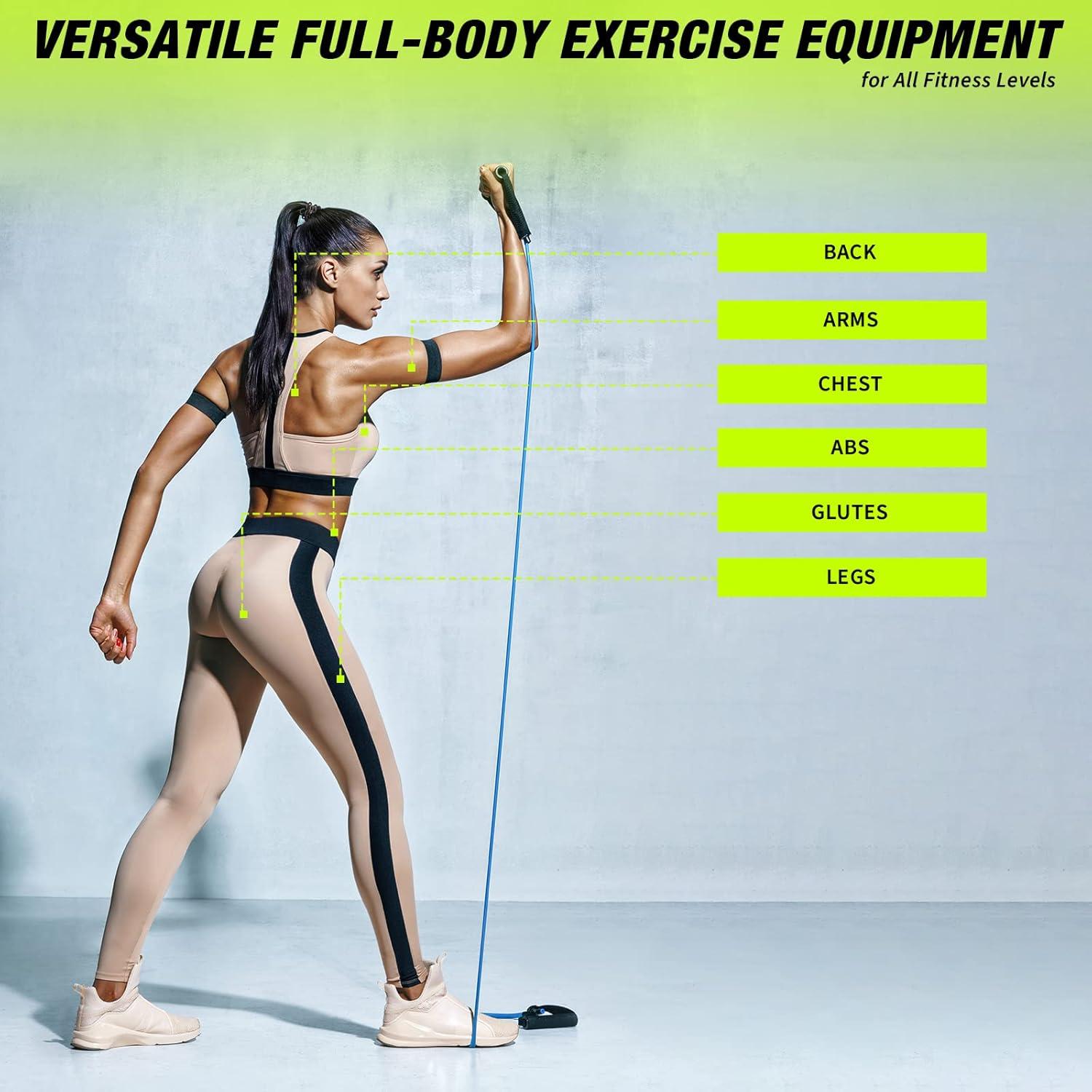 Bandas de Resistencia Leyndo 5 Pcs con Anclaje para Ejercicio