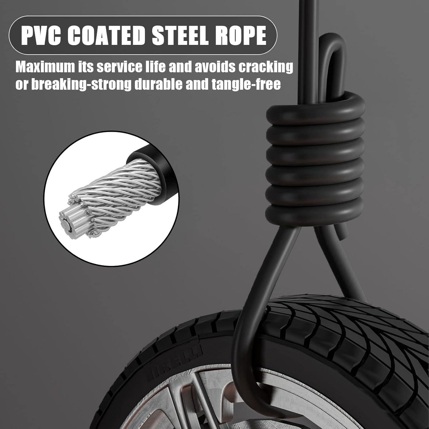 Cuerda de Salto Ajustable nonogo con Mangos Ergonómicos - Negro