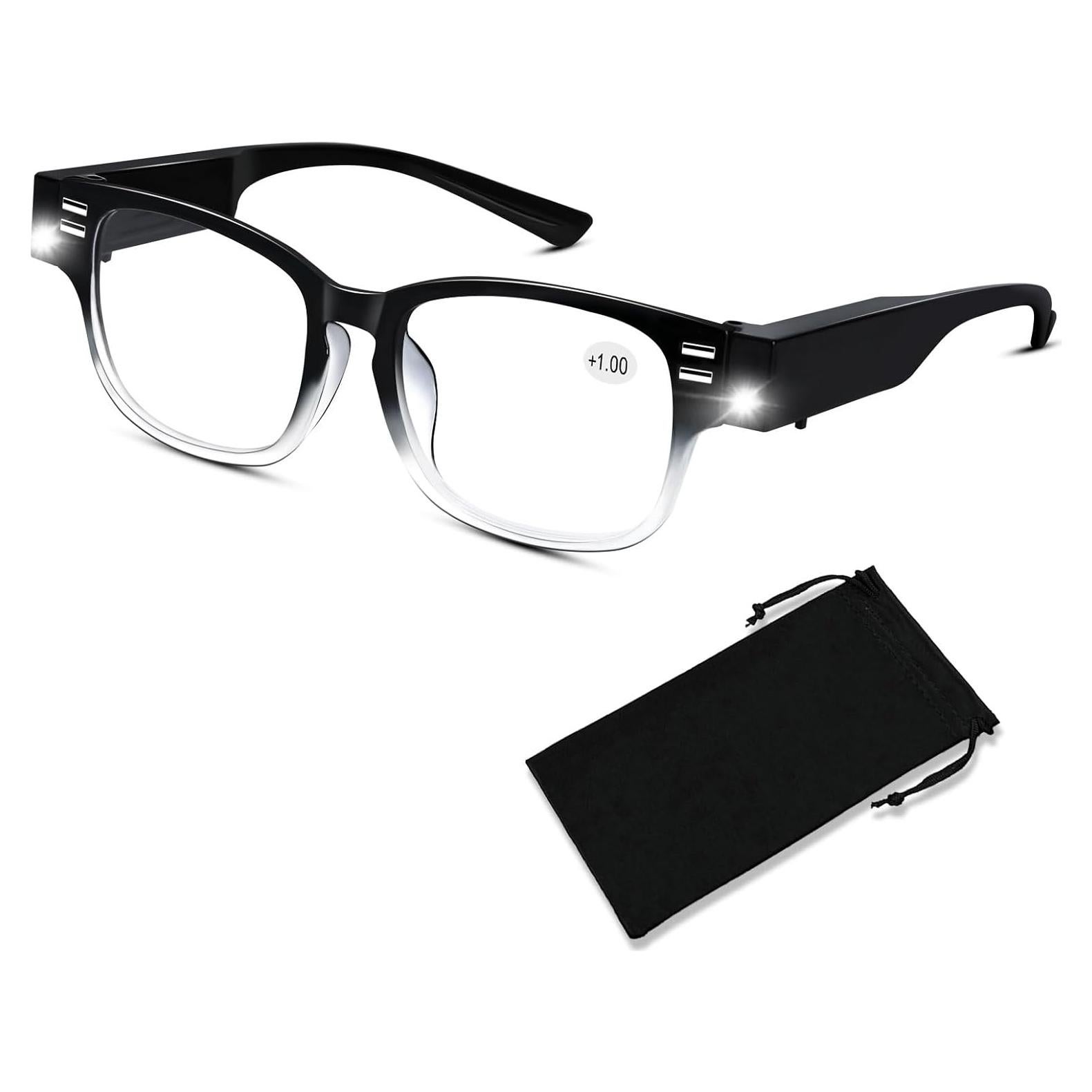 Gafas de lectura DUANMEI con luz LED +100 unisex