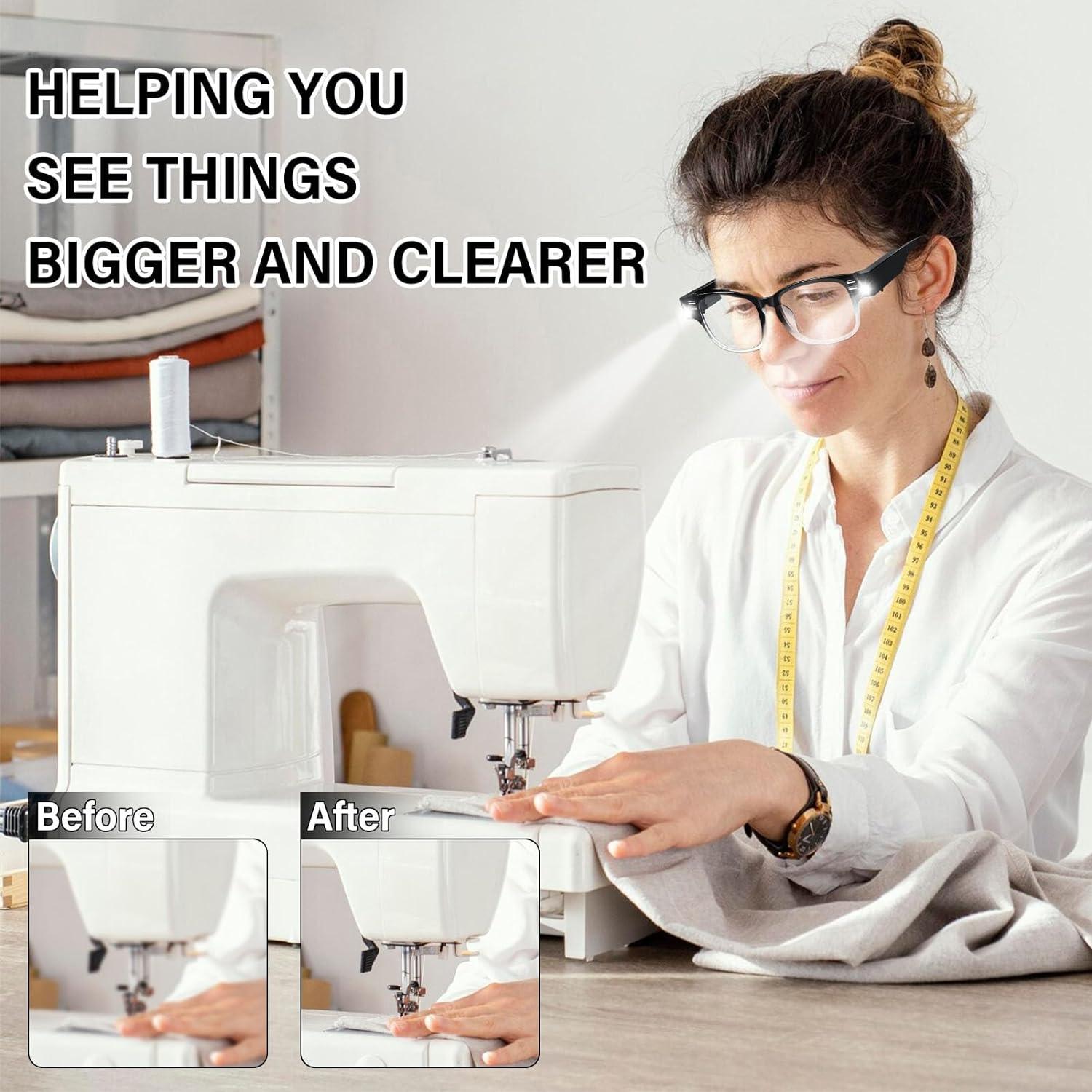 Gafas de lectura DUANMEI con luz LED +100 unisex