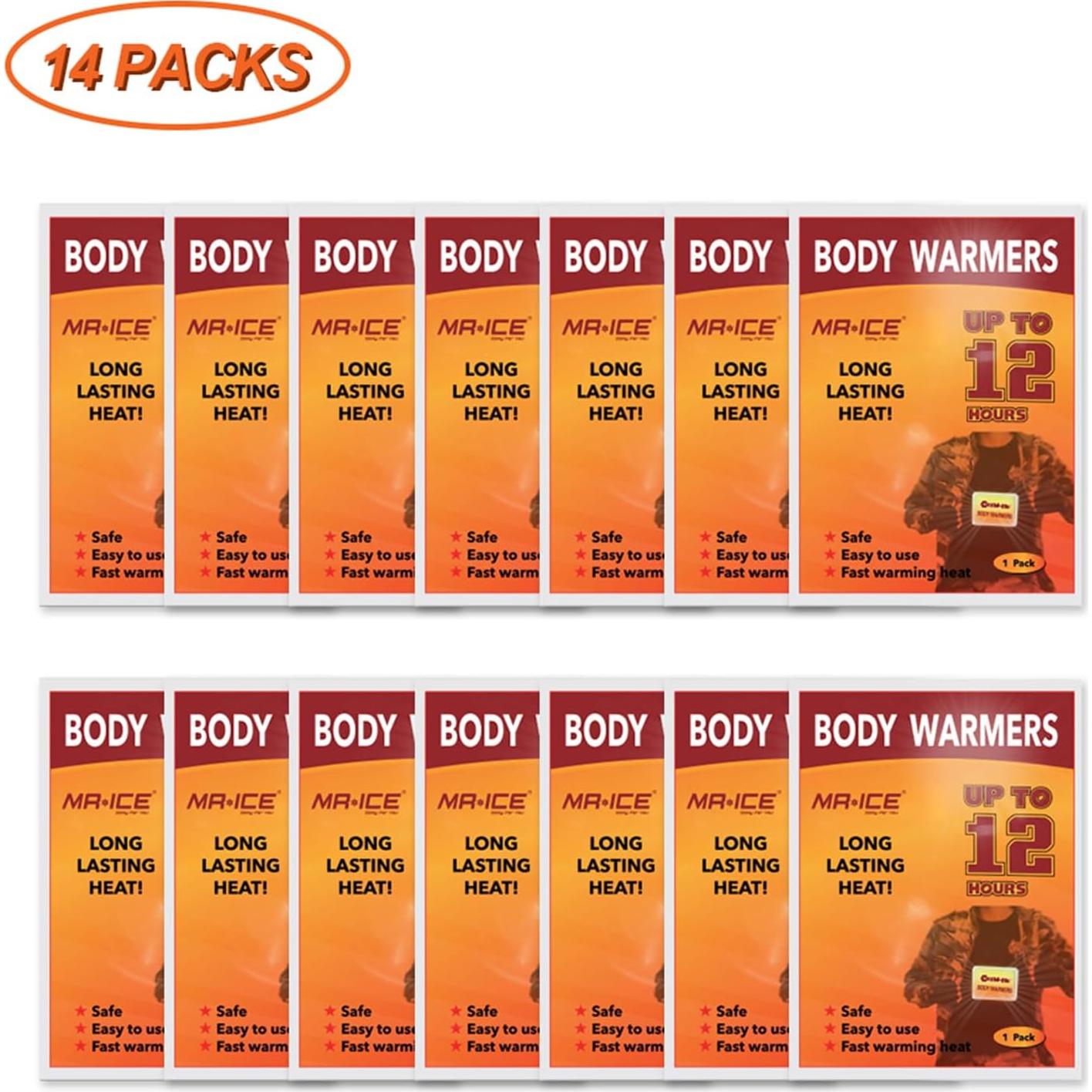 Calentadores Corporales MR.ICE 14 Paquetes Adhesivos 12 Horas