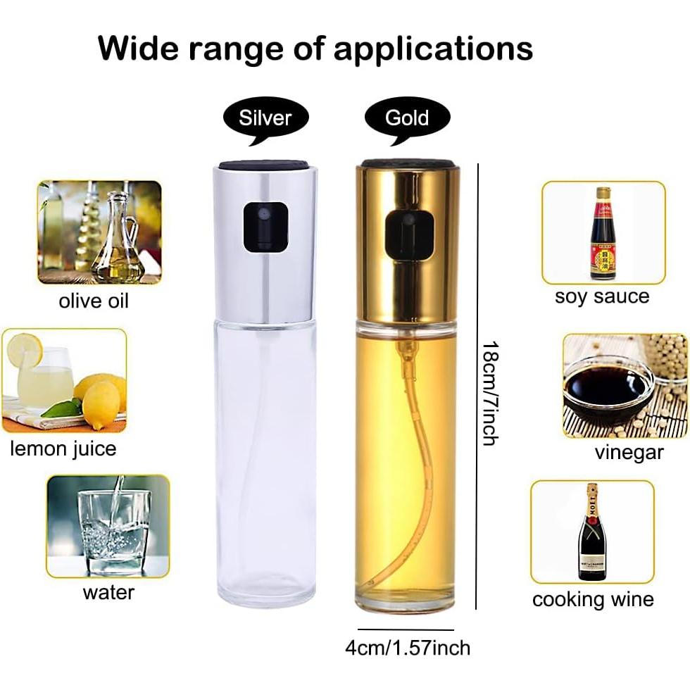 Pulverizador de Aceite de Cocina AKOAK 100ml Oro Vidrio
