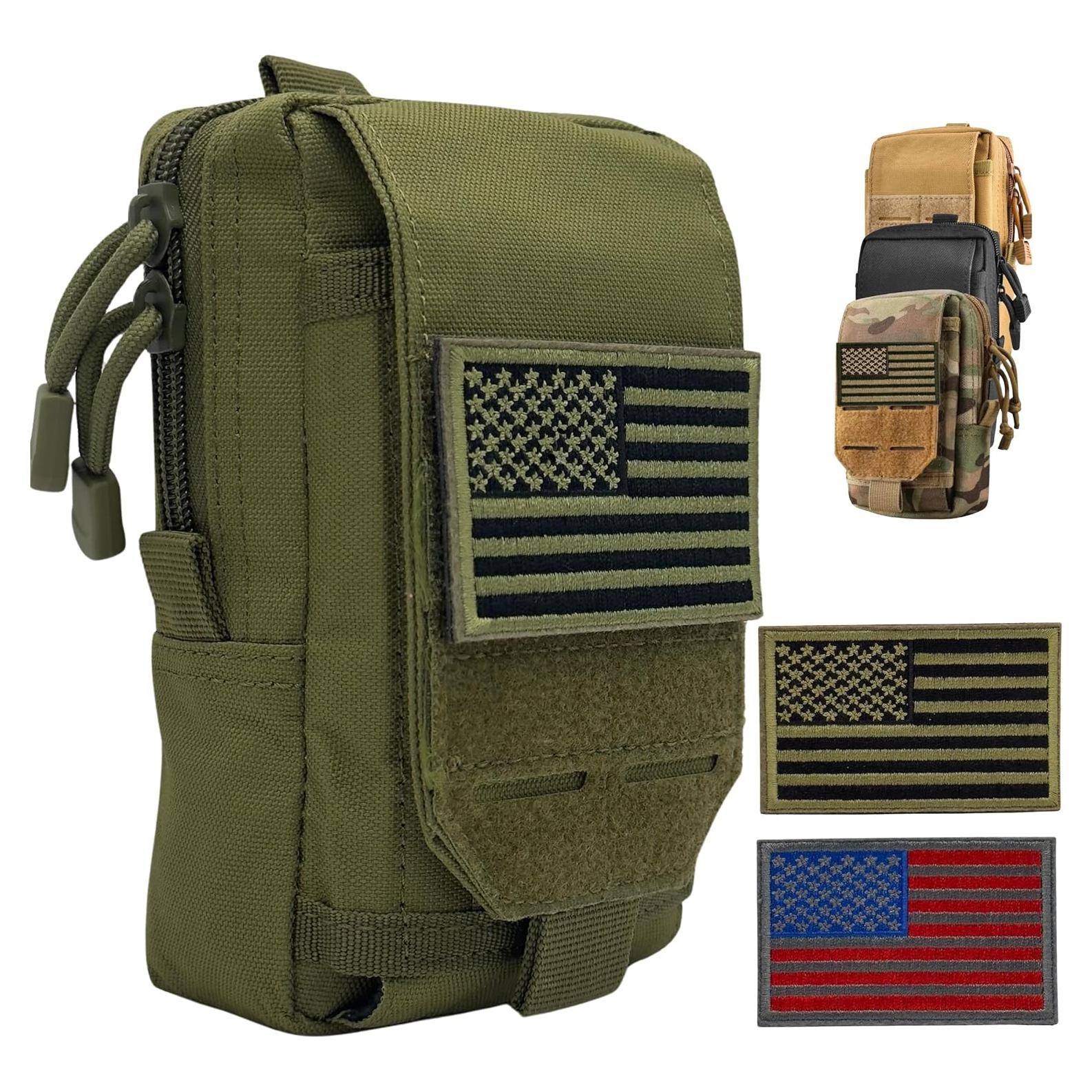 Funda Táctica Molle BellaVitas Verde Ejercito 10.4x16.5cm