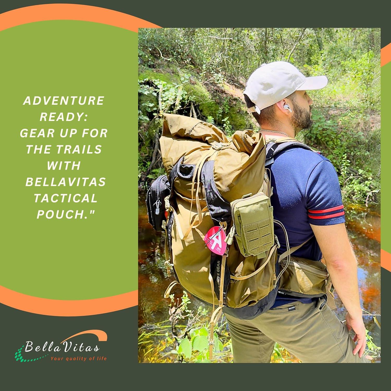 Funda Táctica Molle BellaVitas Verde Ejercito 10.4x16.5cm