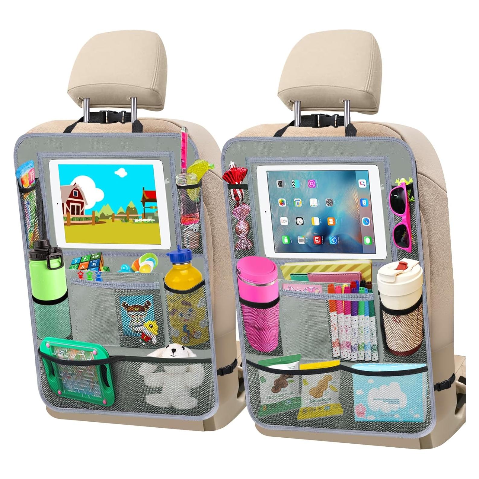 Organizador de Asiento Trasero Zecirl 2 Paquete Gris 10 Bolsillos