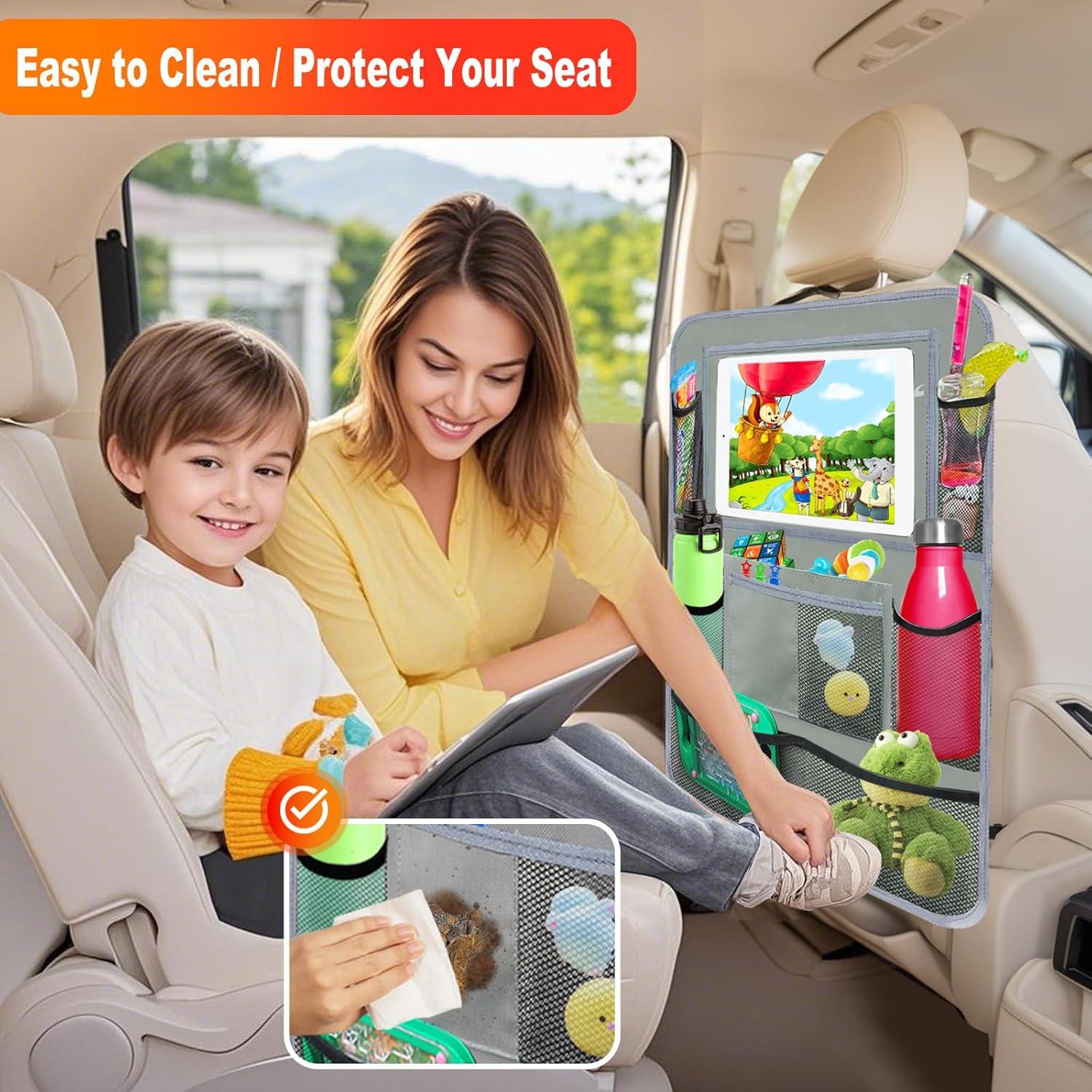 Organizador de Asiento Trasero Zecirl 2 Paquete Gris 10 Bolsillos