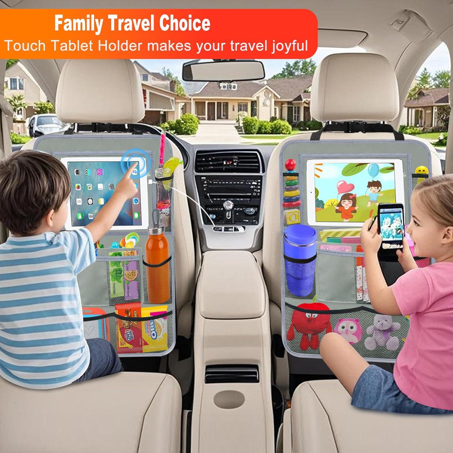 Organizador de Asiento Trasero Zecirl 2 Paquete Gris 10 Bolsillos