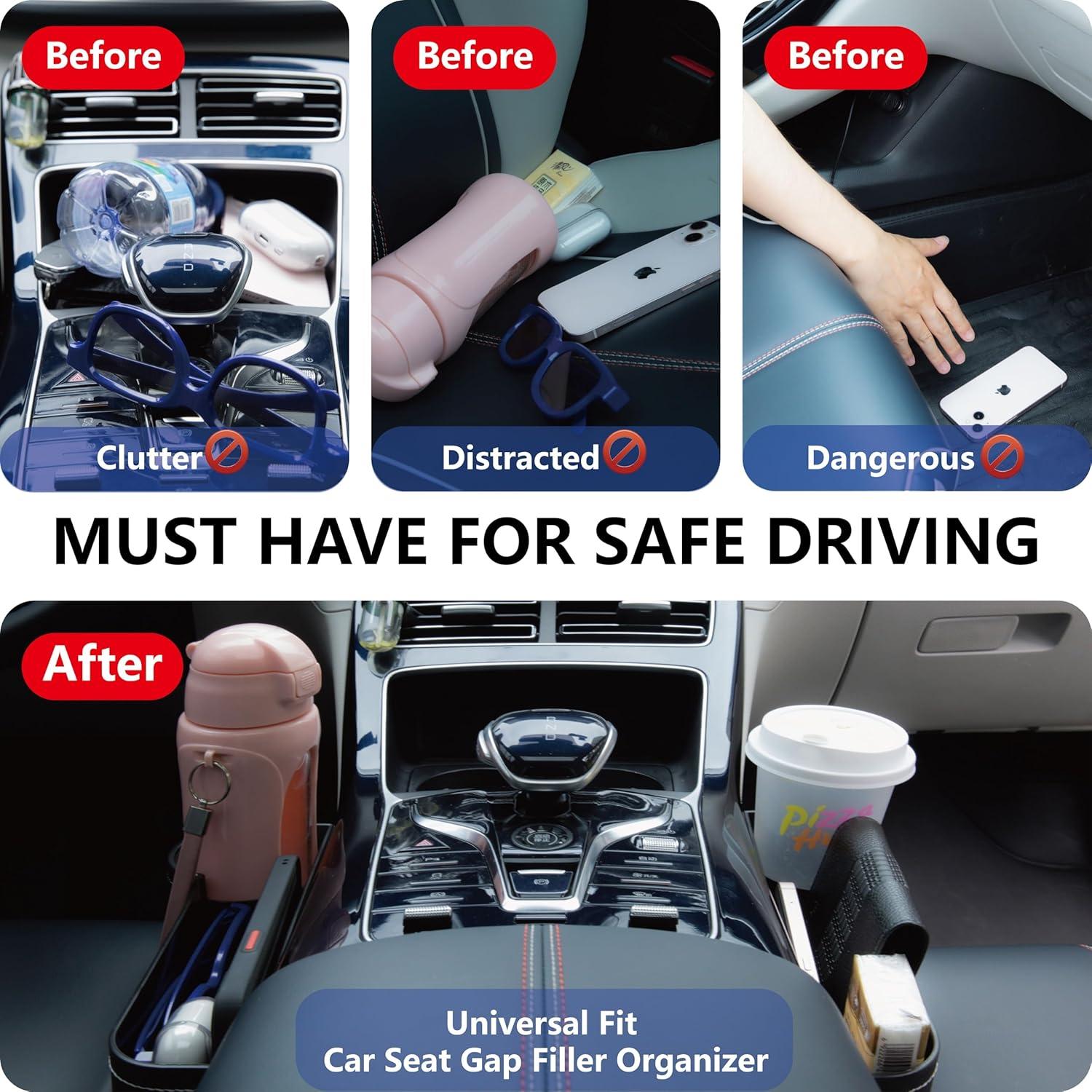 Organizador de Espacio para Asiento de Coche LELOYMO Negro