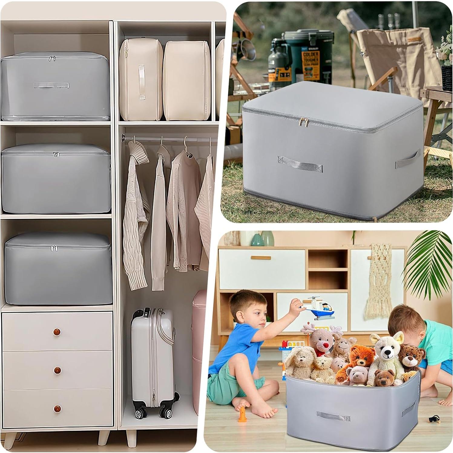 2 Pcs Organizador de Compresión Hefrseyo Gris 54x42x60cm