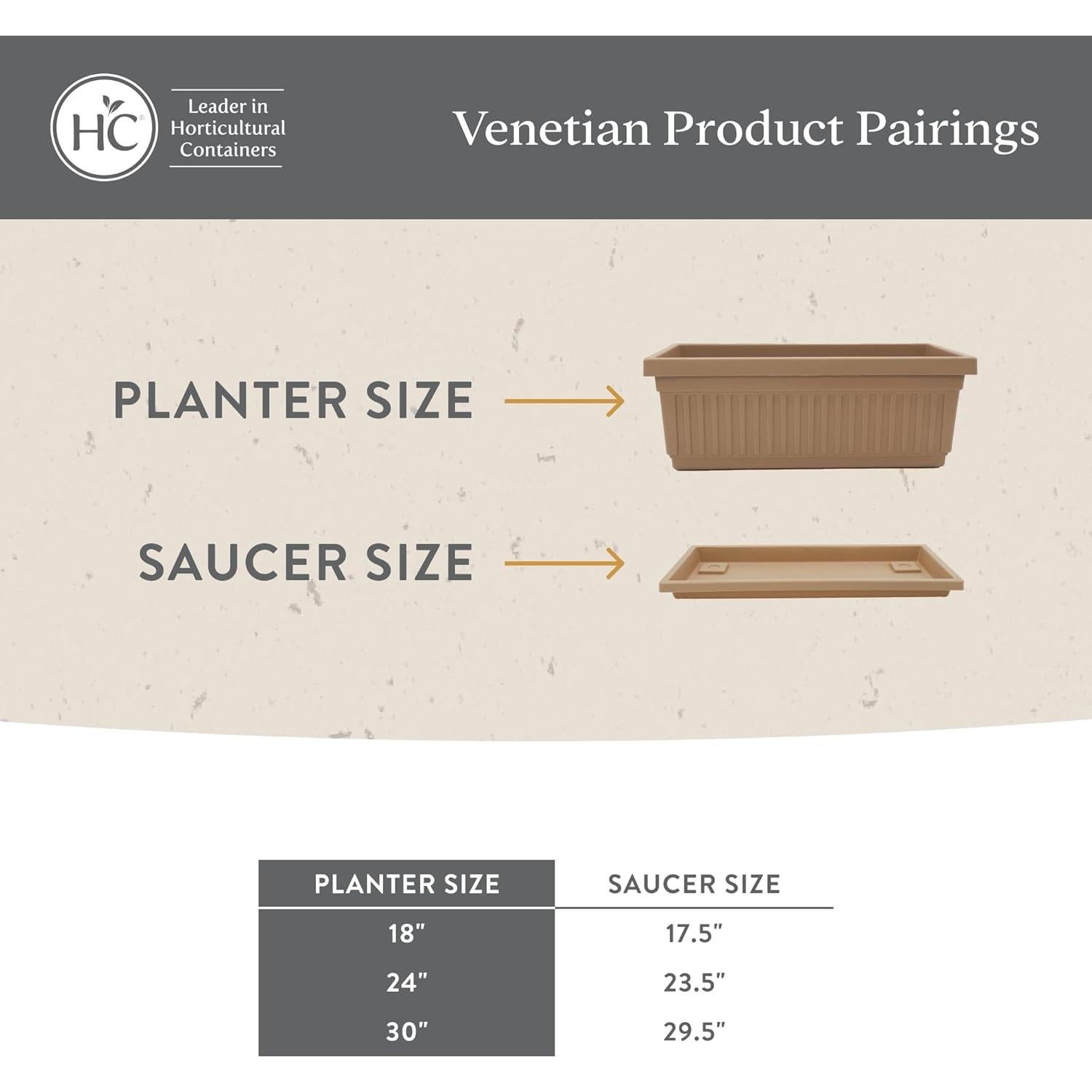 Bandeja Rectangular para Plantas The HC Companies 44.5 cm Negro