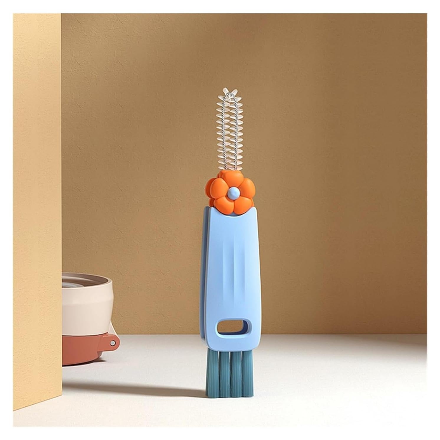 Cepillo de limpieza 3 en 1 DAMARI para tapas de tazas - Azul