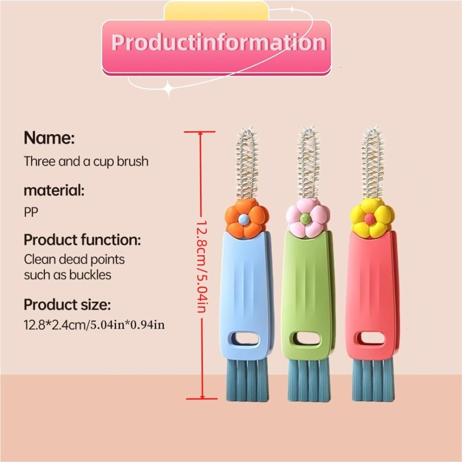 Cepillo de limpieza 3 en 1 DAMARI para tapas de tazas - Azul